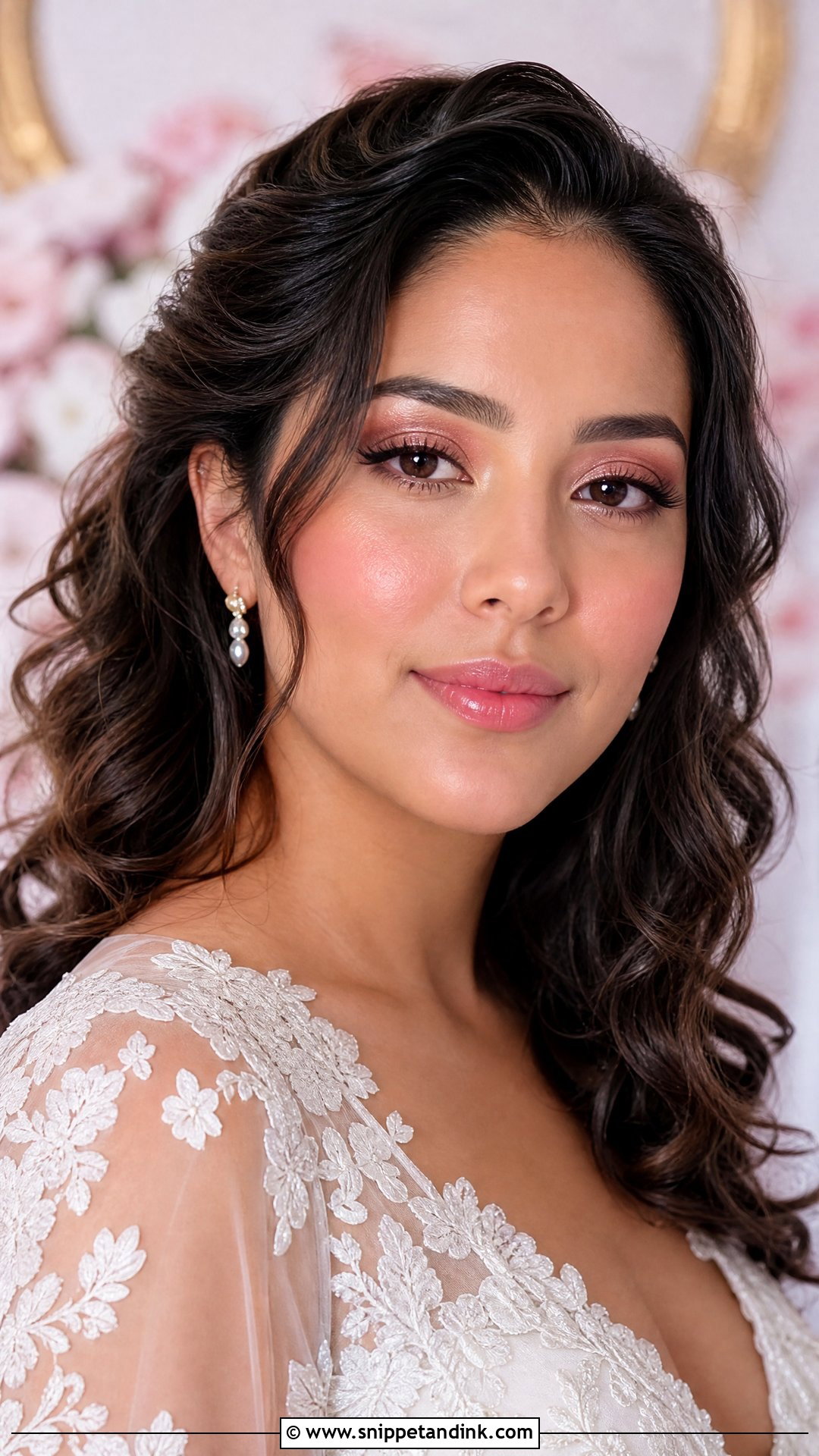 Pink Glowy Wedding Makeup For Brown Eyes - Snippet and Ink - 20 Glowy Wedding Makeup for Brown Eyes