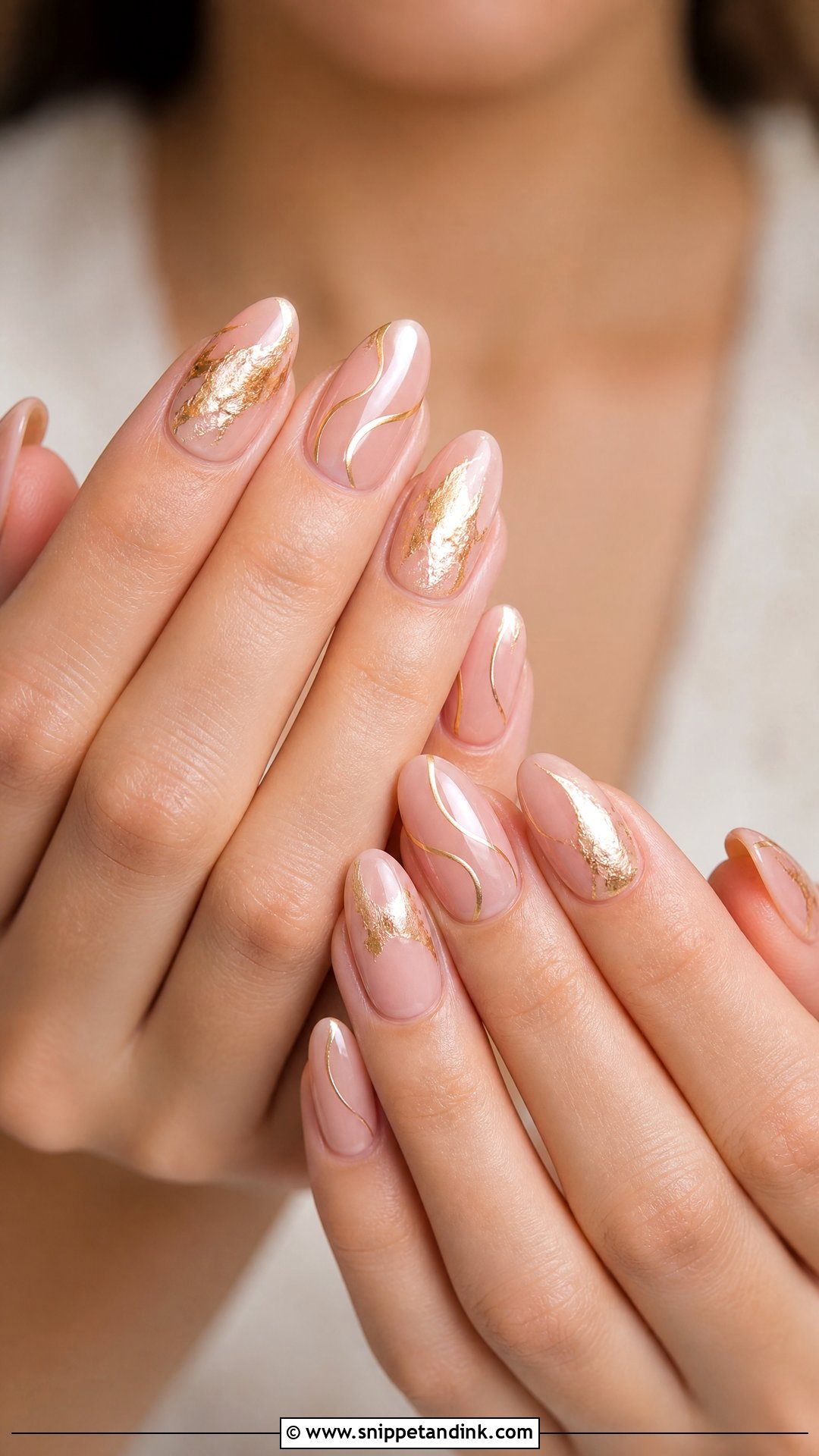 Pink Gold Bridal Nails - Snippet and Ink - 25 Pink Bridal Nails