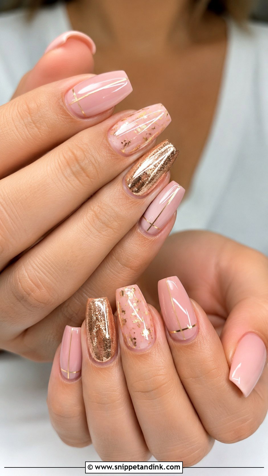 Pink Gold Bridal Nails - Snippet and Ink - 20 Pink Bridal Nails Brides