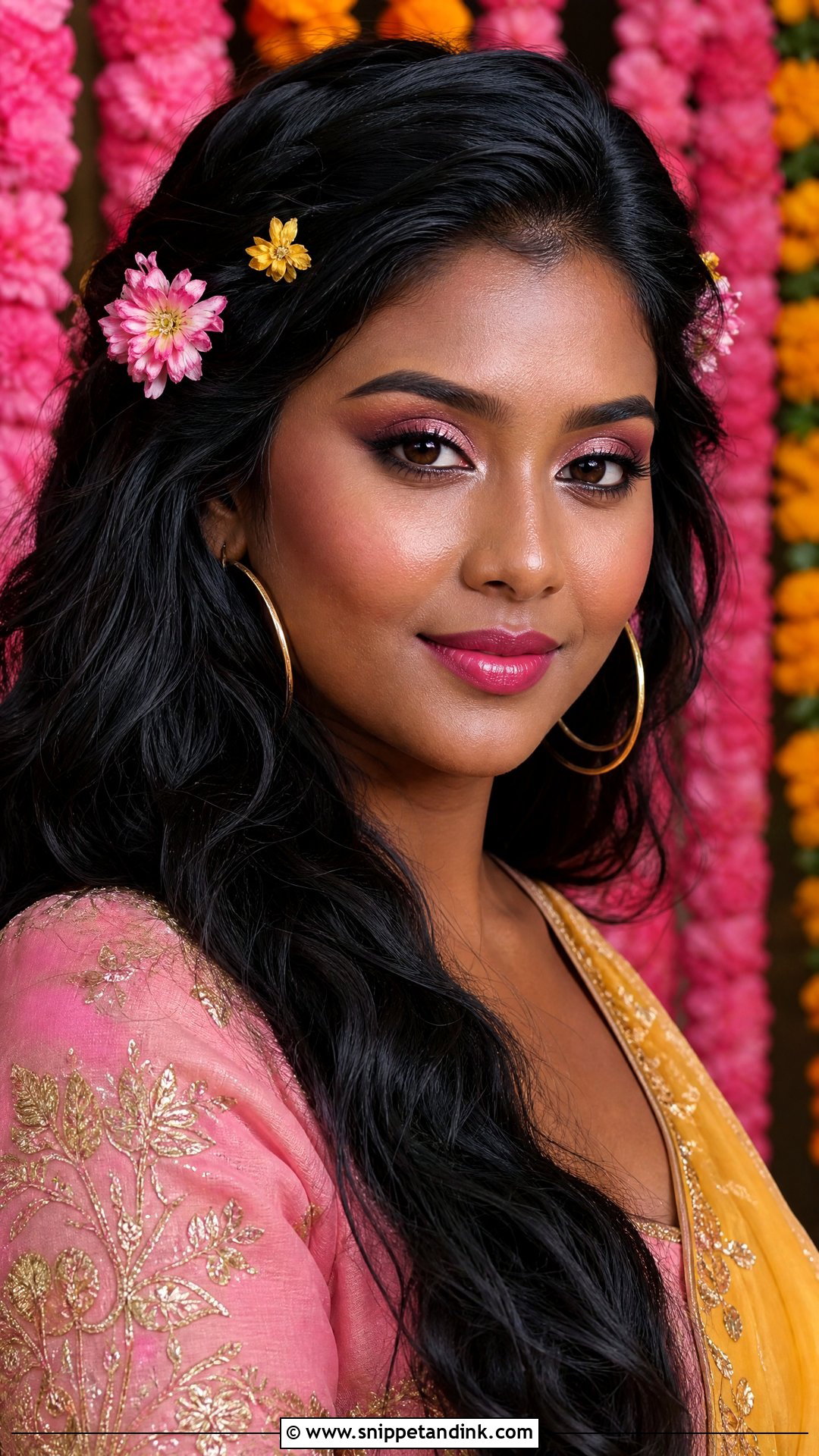 Pink Haldi Makeup Look - Snippet and Ink - 25 Haldi Makeup Look for Bride Ideas
