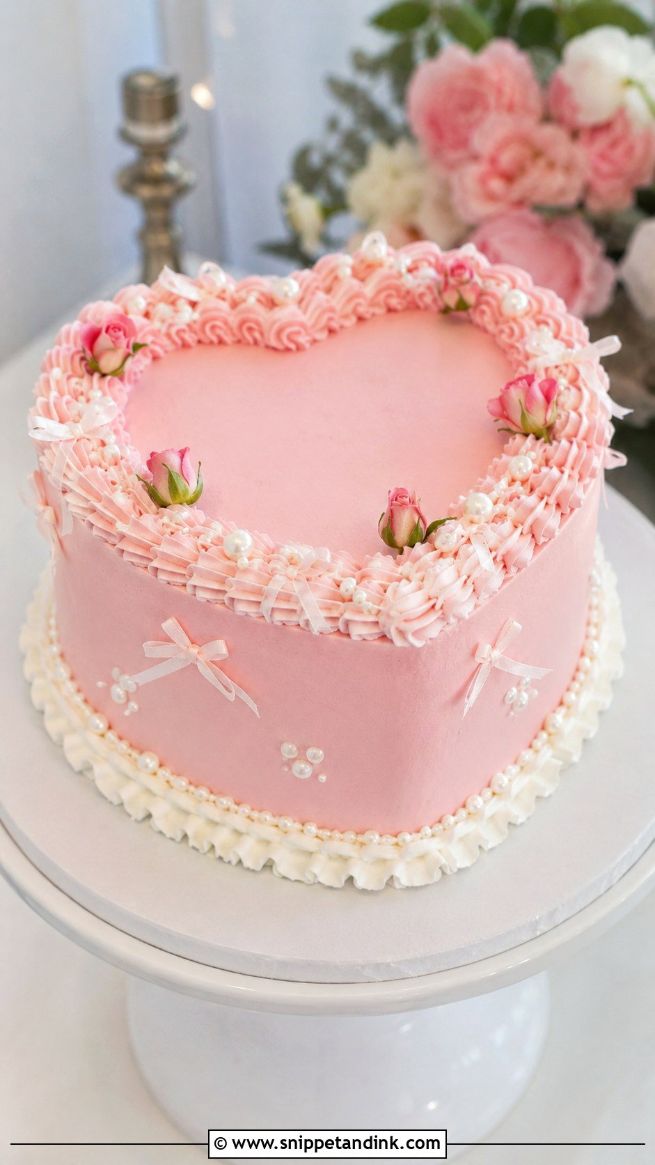 Pink Heart Shaped Wedding Cake - Snippet and Ink - 20 Heart Shaped Wedding Cakes