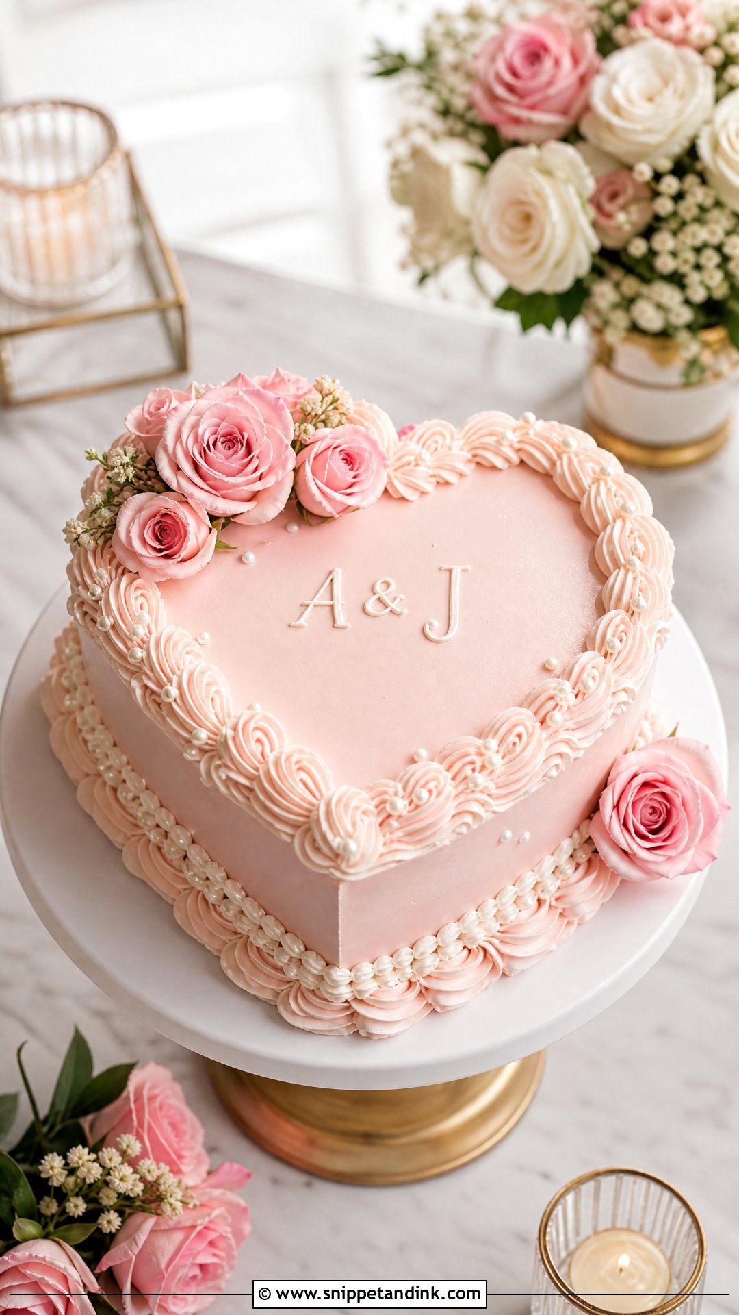 Pink Heart Wedding Cake - Snippet and Ink - 25 Hearts Cake Ideas for Wedding
