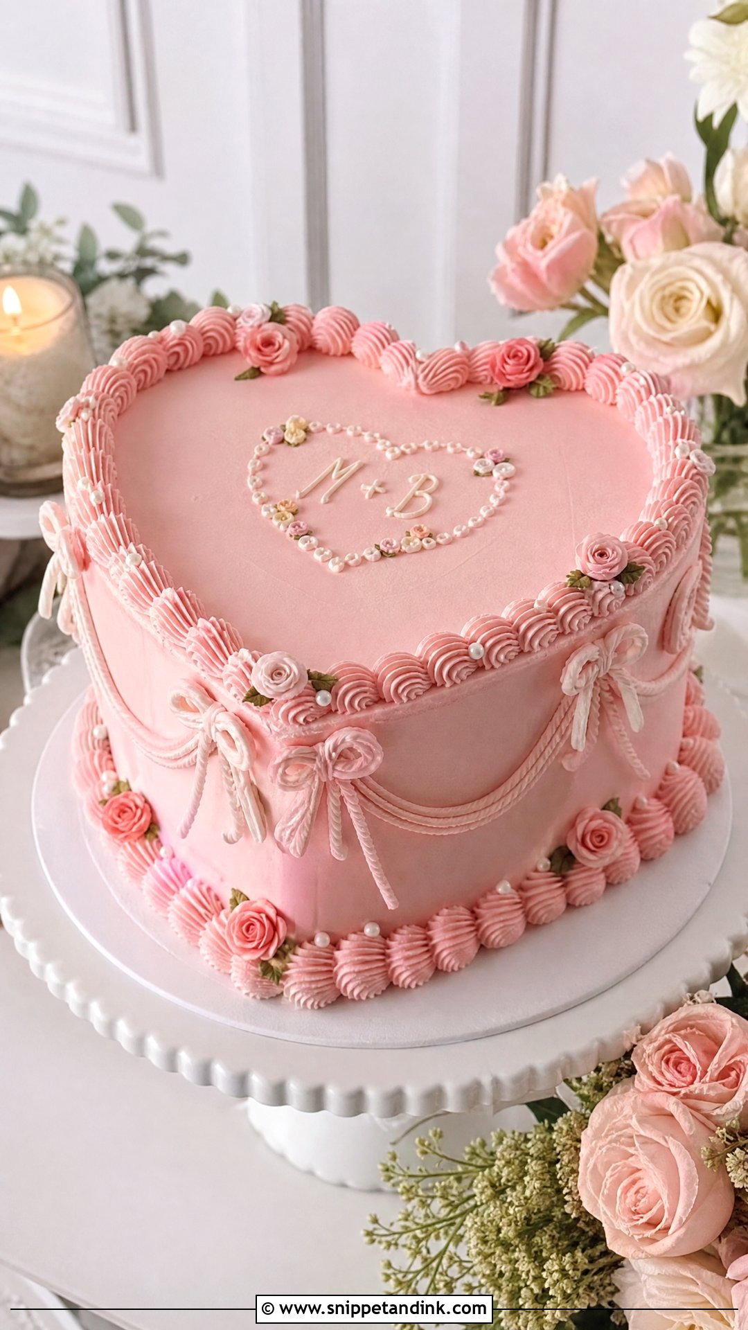Pink Heart Wedding Cake - Snippet and Ink - 30 Pink Cakes for Wedding