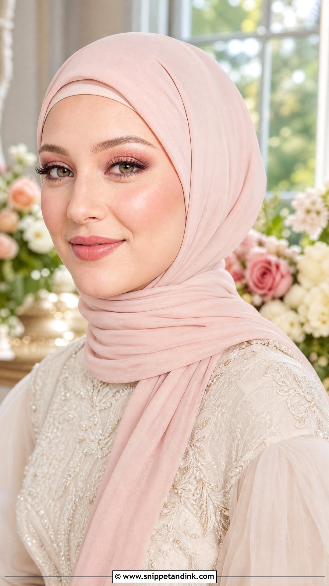 Pink Hijab Bridal Makeup - Snippet and Ink - 20 Hijab Wedding Makeup Look Ideas