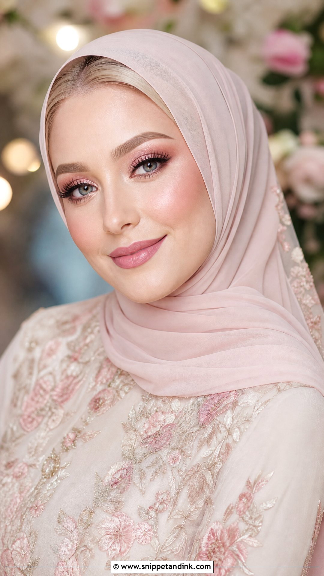 Pink Hijabi Bridal Makeup - Snippet and Ink - 20 Hijabi Bridal Makeup Ideas