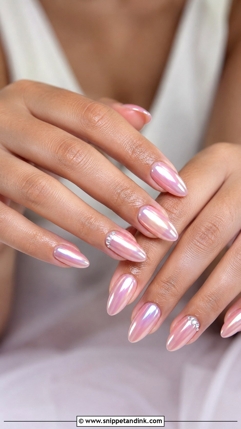 Pink Indian Bride Nails With Chrome Finish - Snippet and Ink - 20 Indian Bride Wedding Nails