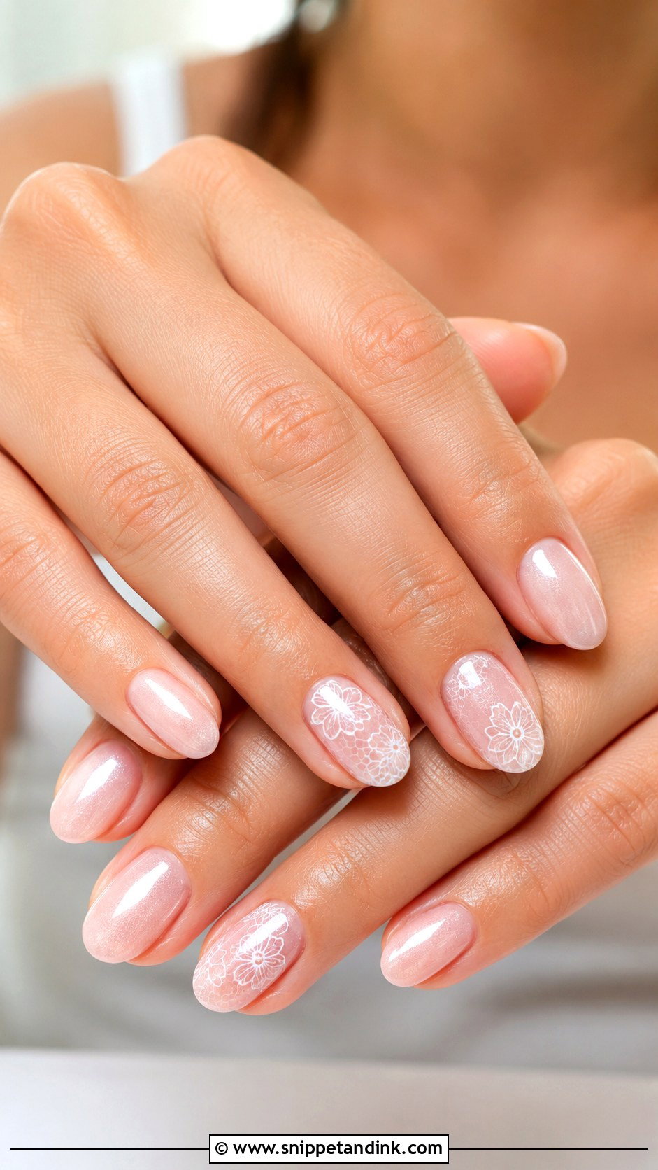 Pink Lace Bridesmaid Wedding Nails - Snippet and Ink - 20 Pink Bridesmaid Wedding Nails