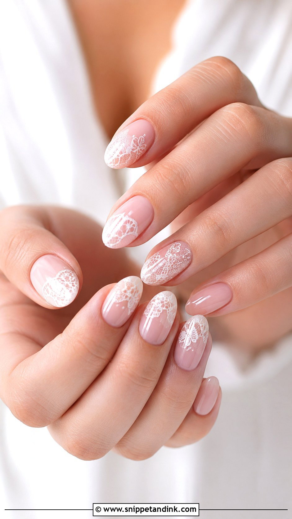 Pink Lace Wedding Nails - Snippet and Ink - 20 Pink Wedding Nails for Bride