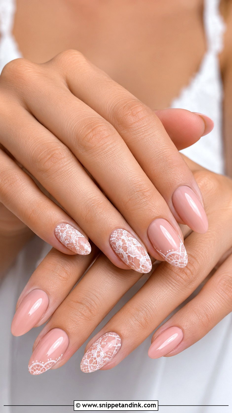 Pink Lace Wedding Nails - Snippet and Ink - 30 Pink Wedding Nails
