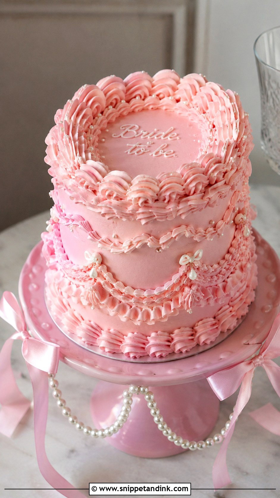 Pink Lambeth Bachelorette Cake - Snippet and Ink - 25 Let Them Eat Cake Bachelorette Ideas for Wedding
