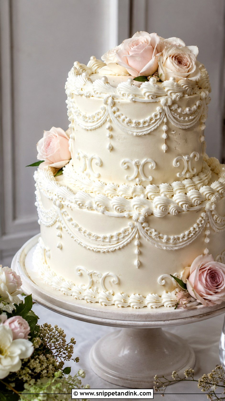 Pink Lambeth Wedding Cake - Snippet and Ink - 25 Lambeth Style Wedding Cakes