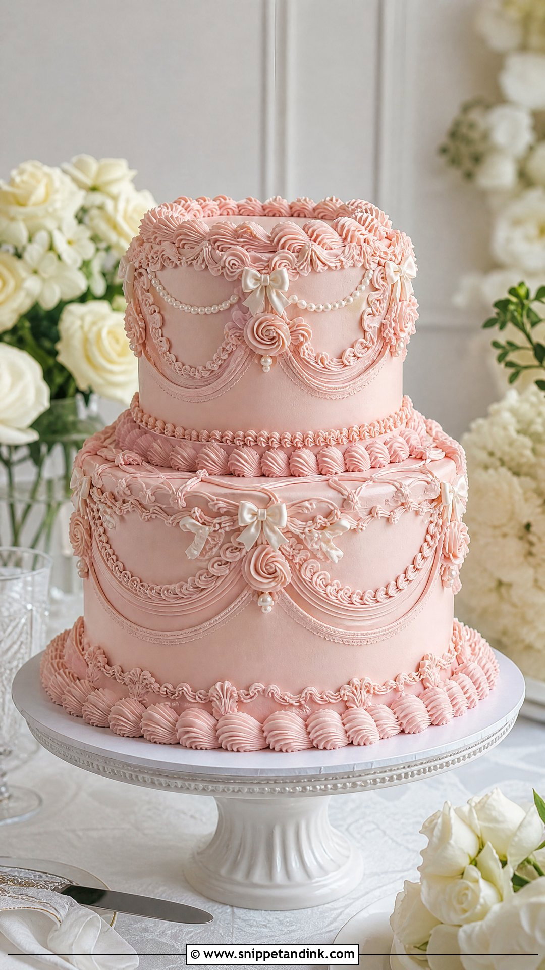 Pink Lambeth Wedding Cake - Snippet and Ink - 30 Pink Cakes for Wedding