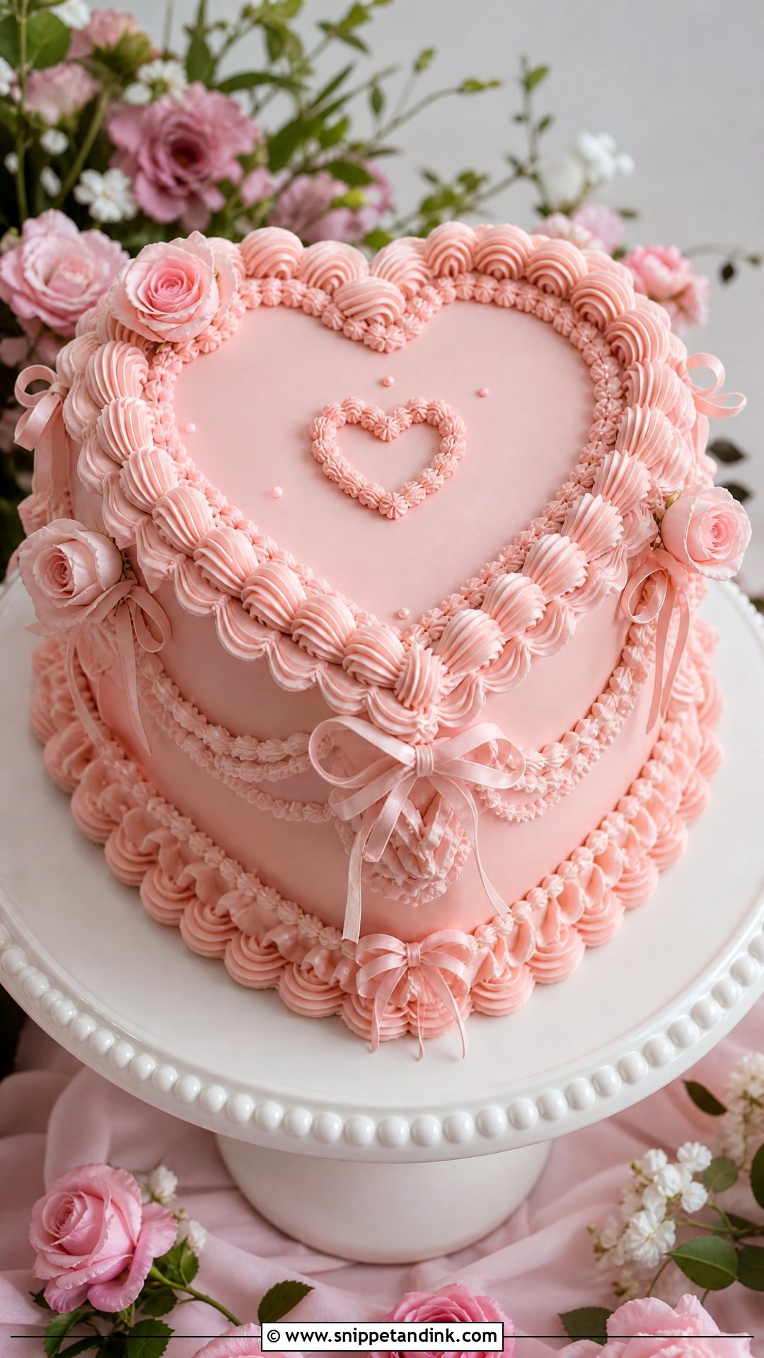Pink Lambeth Wedding Cake - Snippet and Ink - 20 Lambeth Wedding Cake Ideas