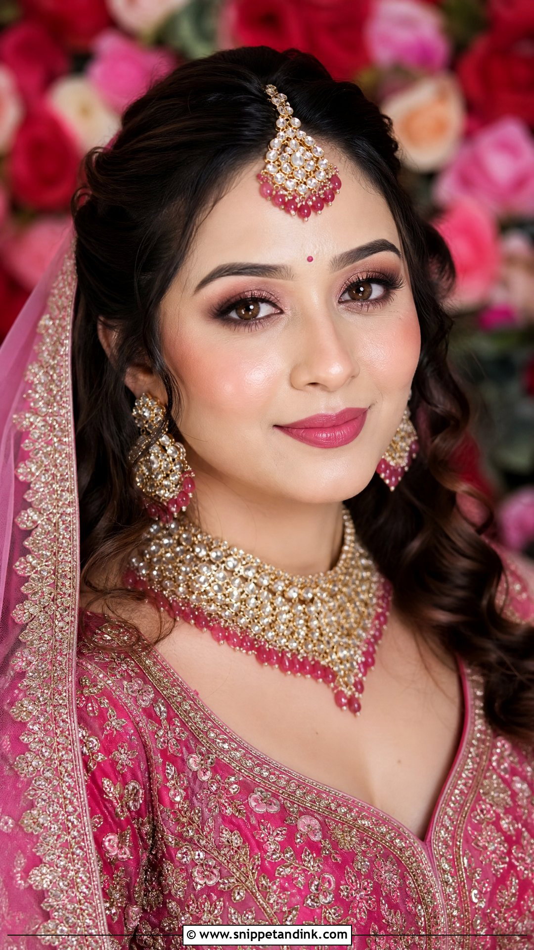 Pink Lehenga Indian Bridal Makeup - Snippet and Ink - 25 Latest Indian Bridal Makeup Ideas