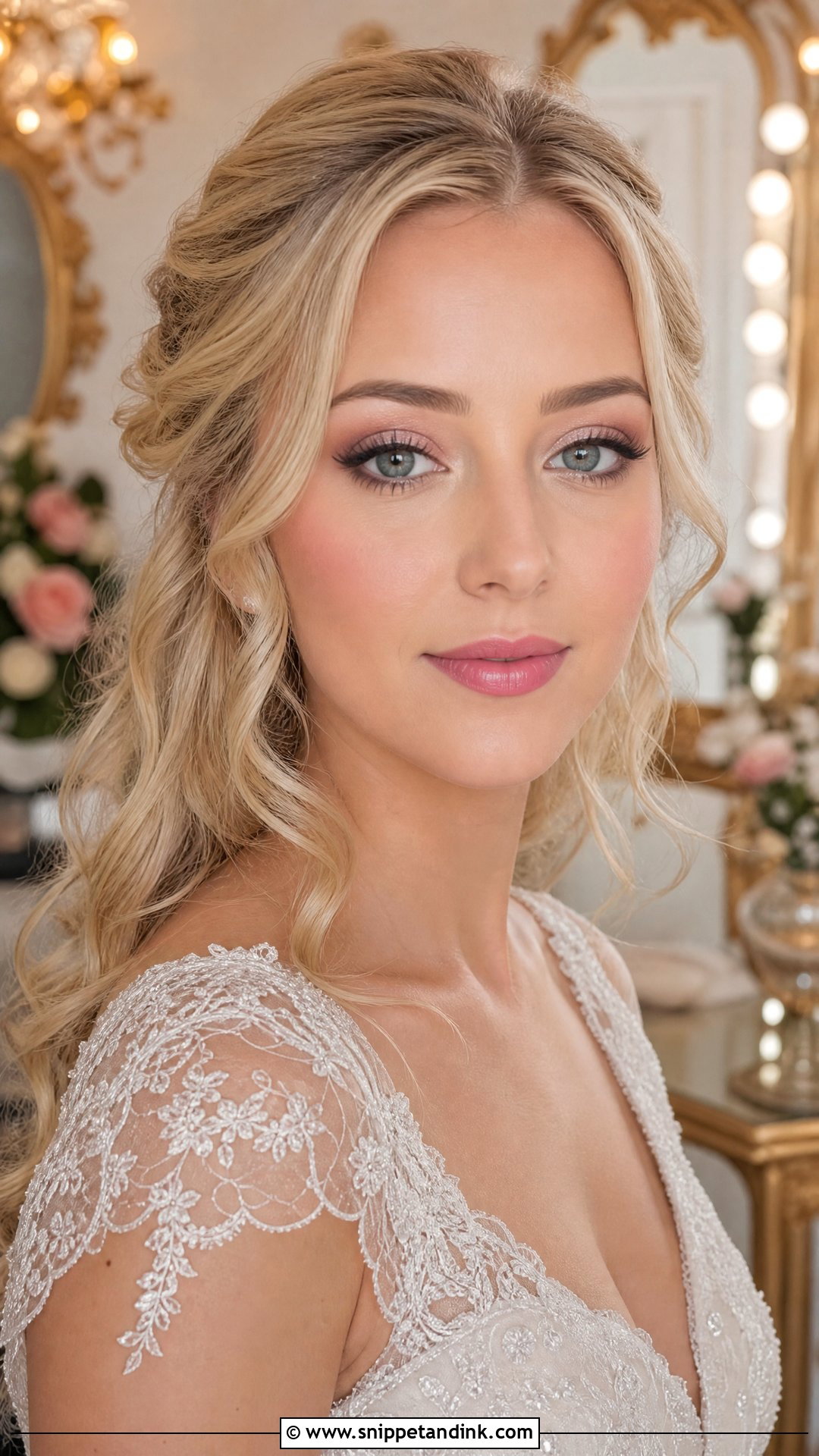 Pink Lip Bridal Makeup For Blondes - Snippet and Ink - 30 Bridal Makeup for Blondes