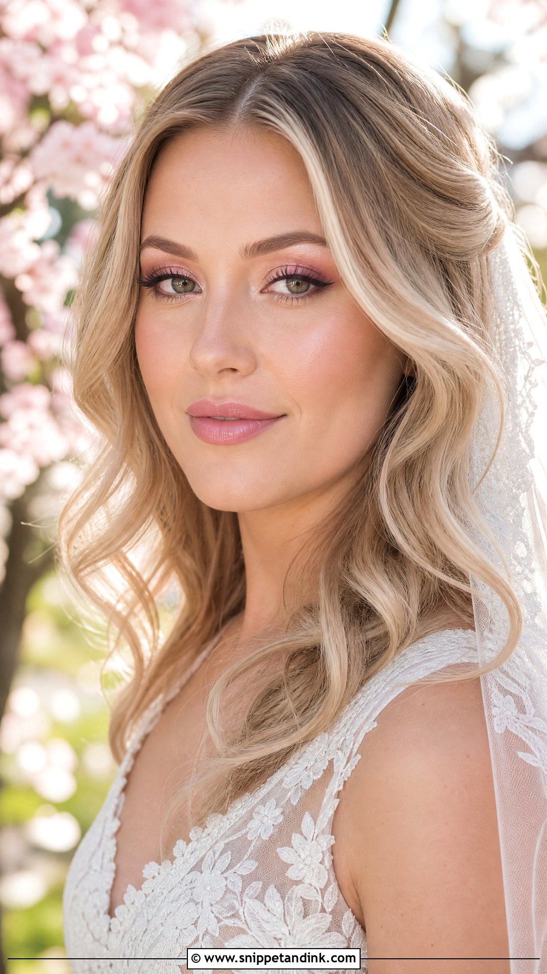 Pink Lip Bridal Makeup Look - Snippet and Ink - 35 Bridal Makeup Looks