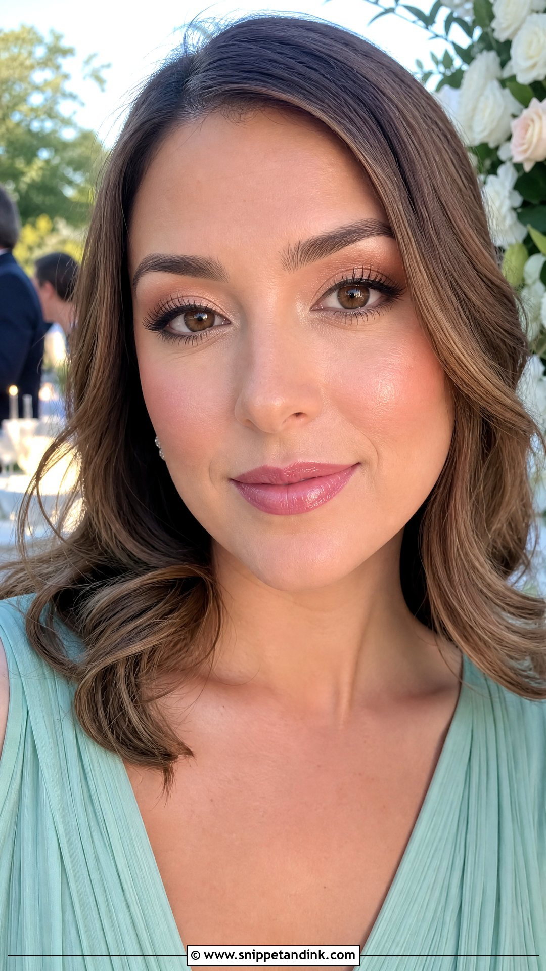 Pink Lip Wedding Guest Makeup For Brown Eyes - Snippet and Ink - 20 Summer Wedding Guest Makeup for Brown Eyes