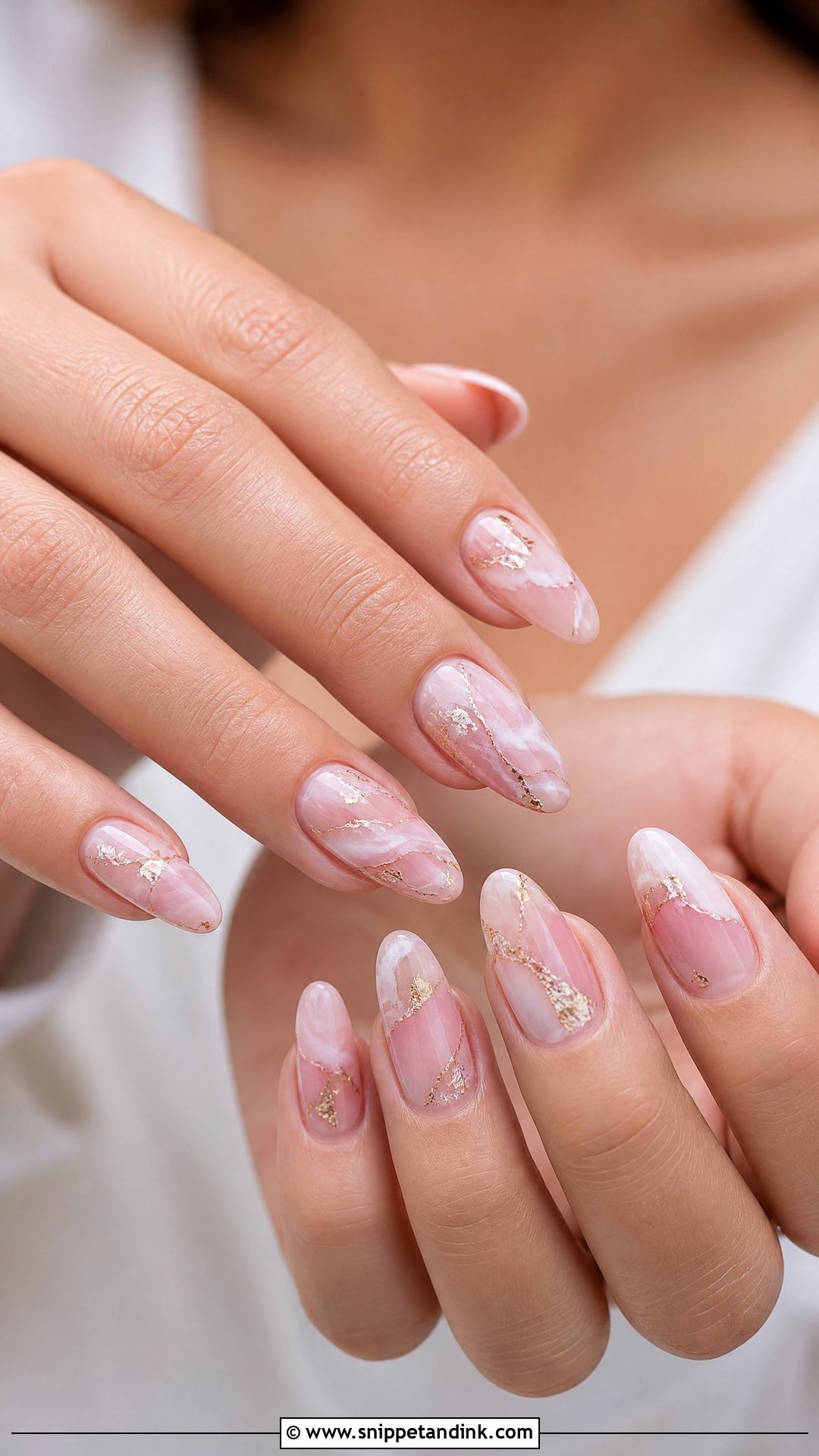 Pink Marble Bridal Nails - Snippet and Ink - 25 Pink Bridal Nails