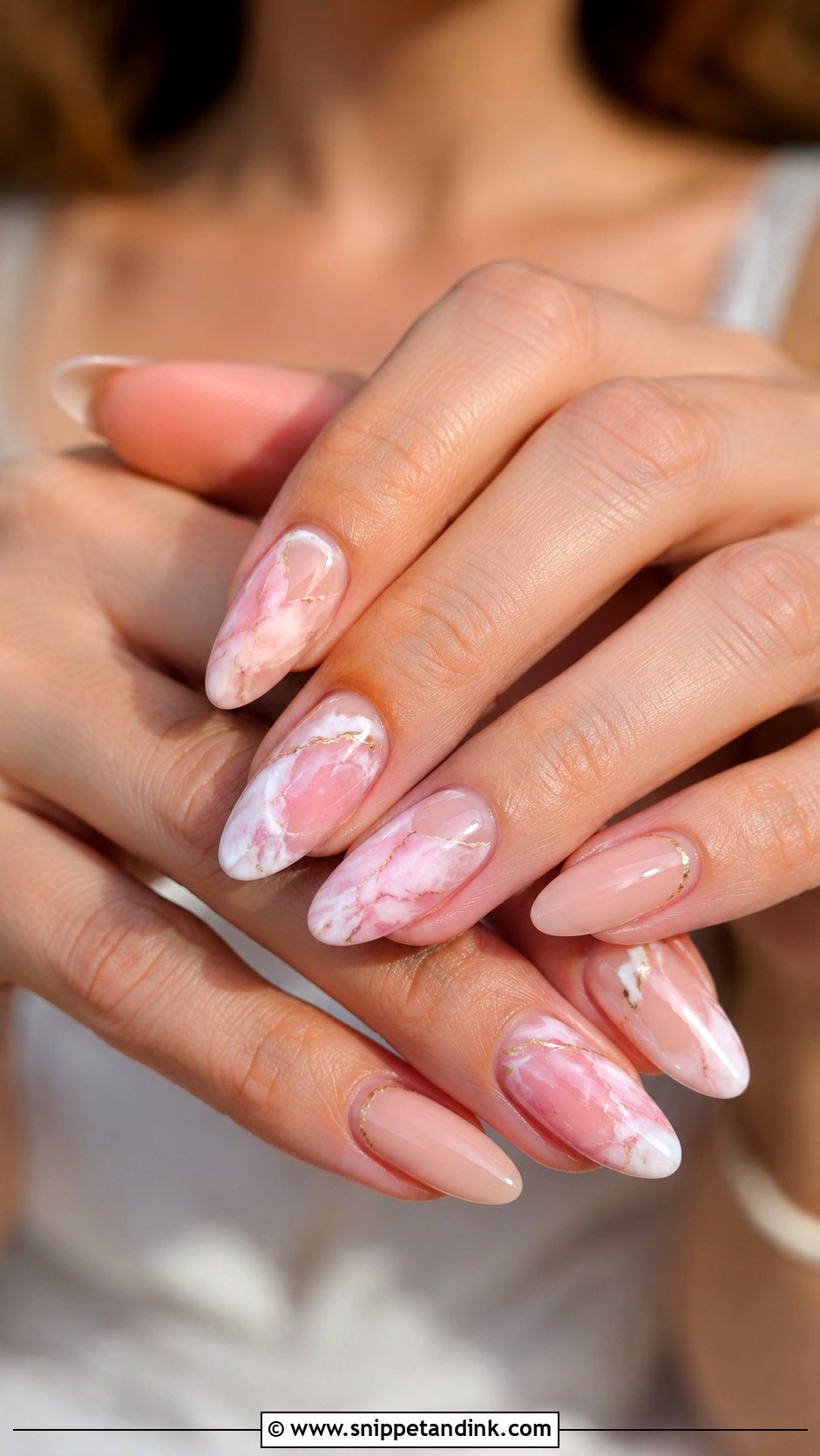 Pink Marble Bridal Nails - Snippet and Ink - 20 Pink Bridal Nails Brides