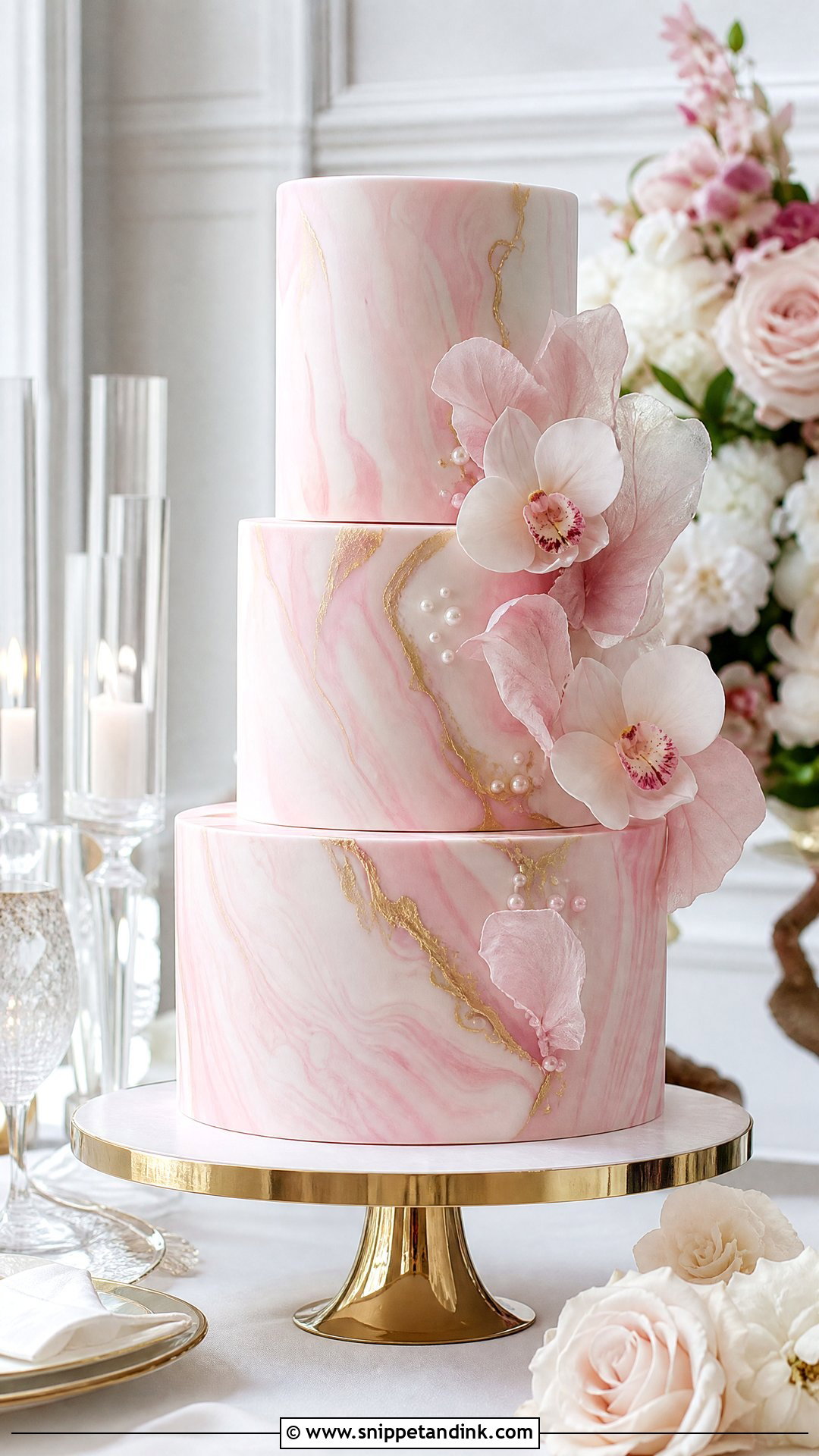 Pink Marble Wedding Cake - Snippet and Ink - 30 Pink Cakes for Wedding