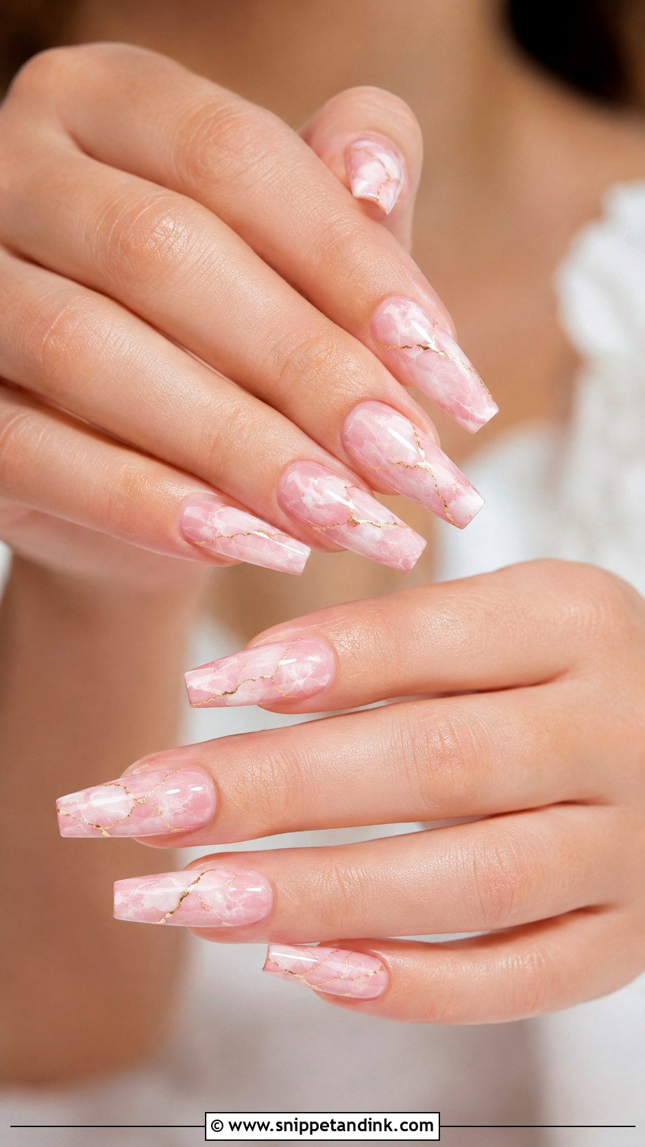 Pink Marble Wedding Nails - Snippet and Ink - 30 Pink Wedding Nails