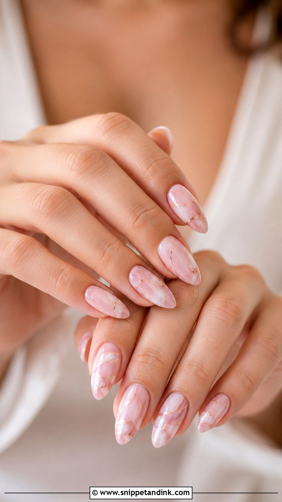 Pink Marble Wedding Nails - Snippet and Ink - 20 Elegant Pink Wedding Nail Art Ideas