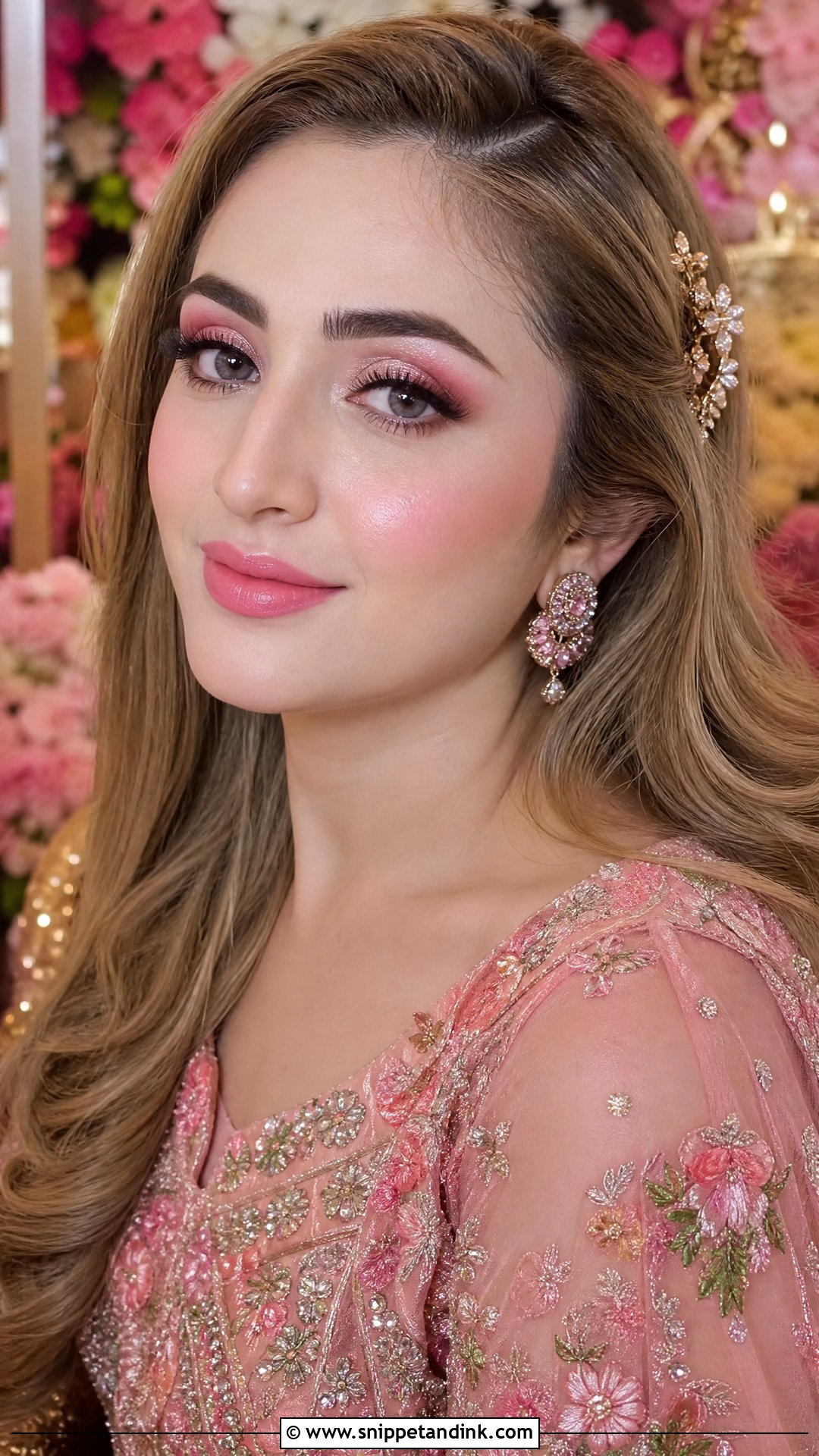 Pink Mehndi Bride Makeup - Snippet and Ink - 20 Mehndi Bride Makeup Ideas
