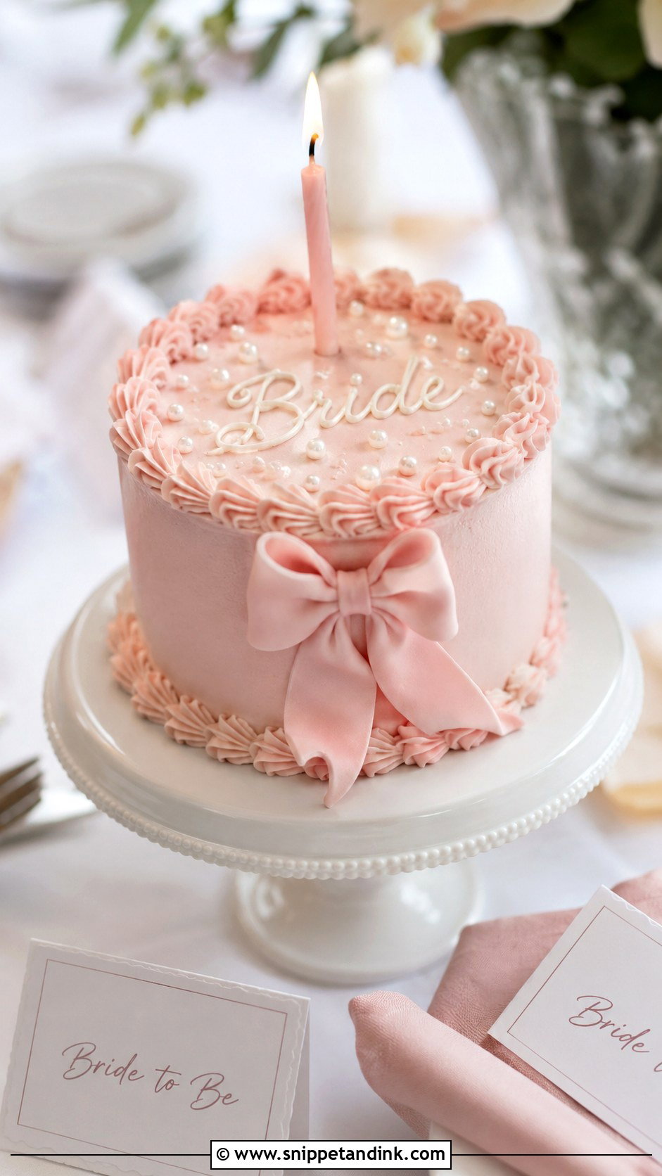 Pink Mini Bachelorette Cake - Snippet and Ink - 25 Pink Bachelorette Party Cake Ideas for Wedding