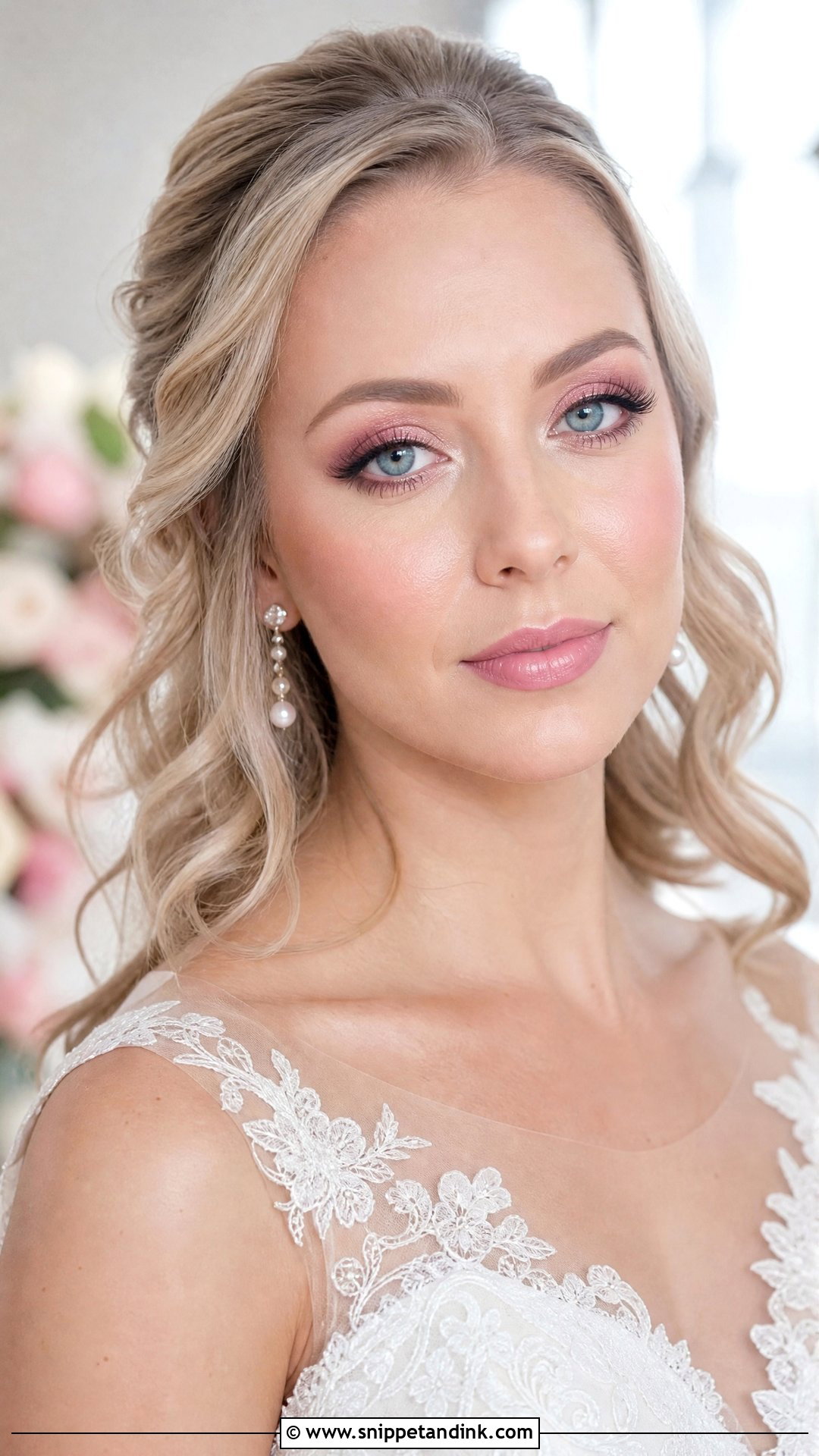 Pink Nude Bridal Makeup For Blue Eyes - Snippet and Ink - 20 Natural Glam Bridal Makeup for Blue Eyes