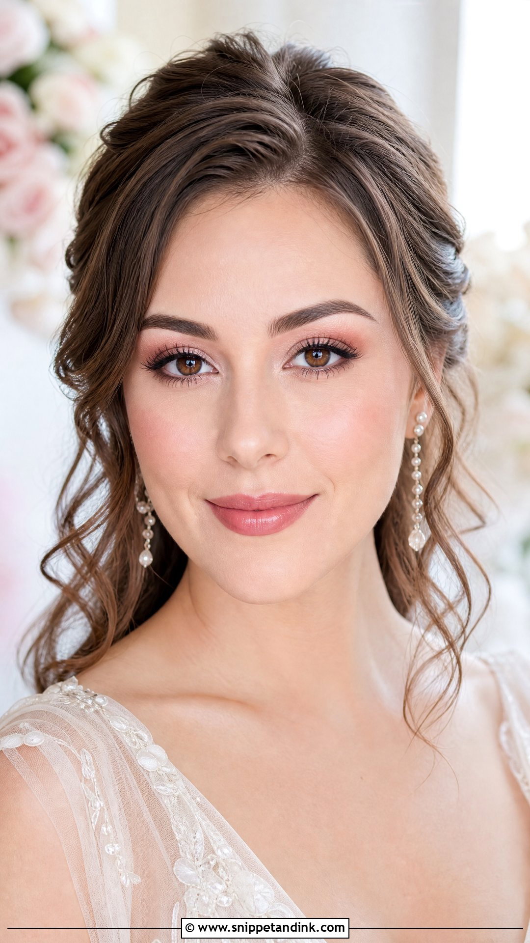 Pink Nude Bridal Makeup For Brown Eyes - Snippet and Ink - 25 Natural Bridal Makeup for Brown Eyes Brunettes