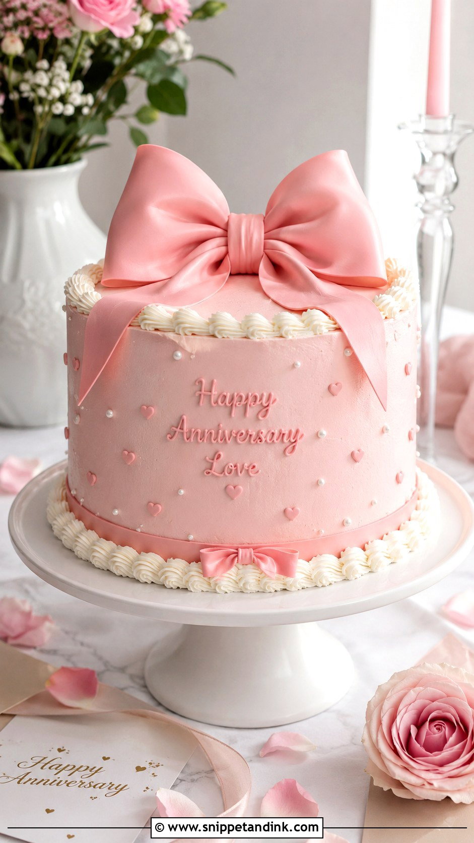 Pink Ombre Anniversary Cake - Snippet and Ink - 20 Pink Anniversary Cake Ideas