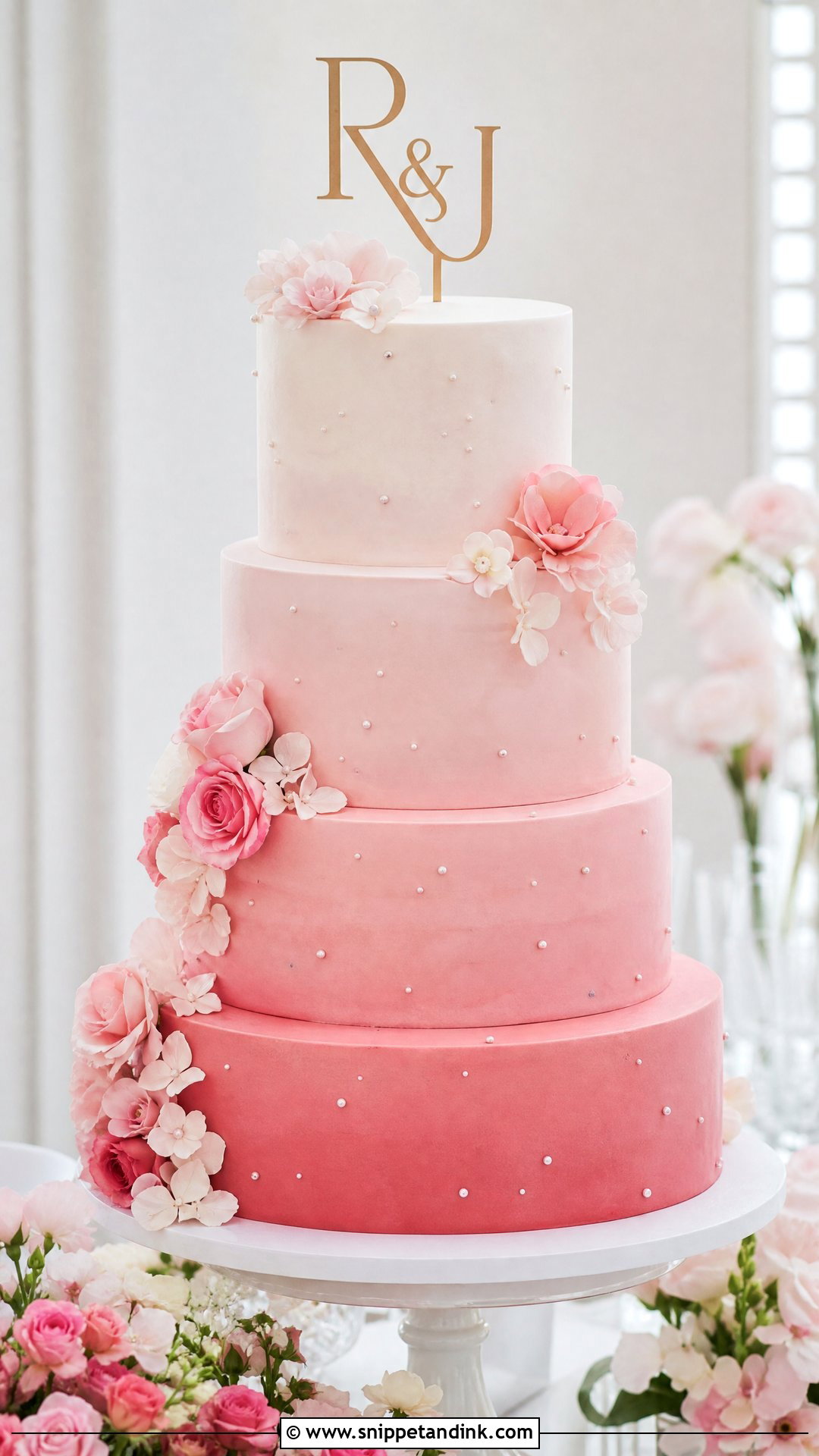 Pink Ombre Wedding Cake - Snippet and Ink - 30 Pink Cakes for Wedding