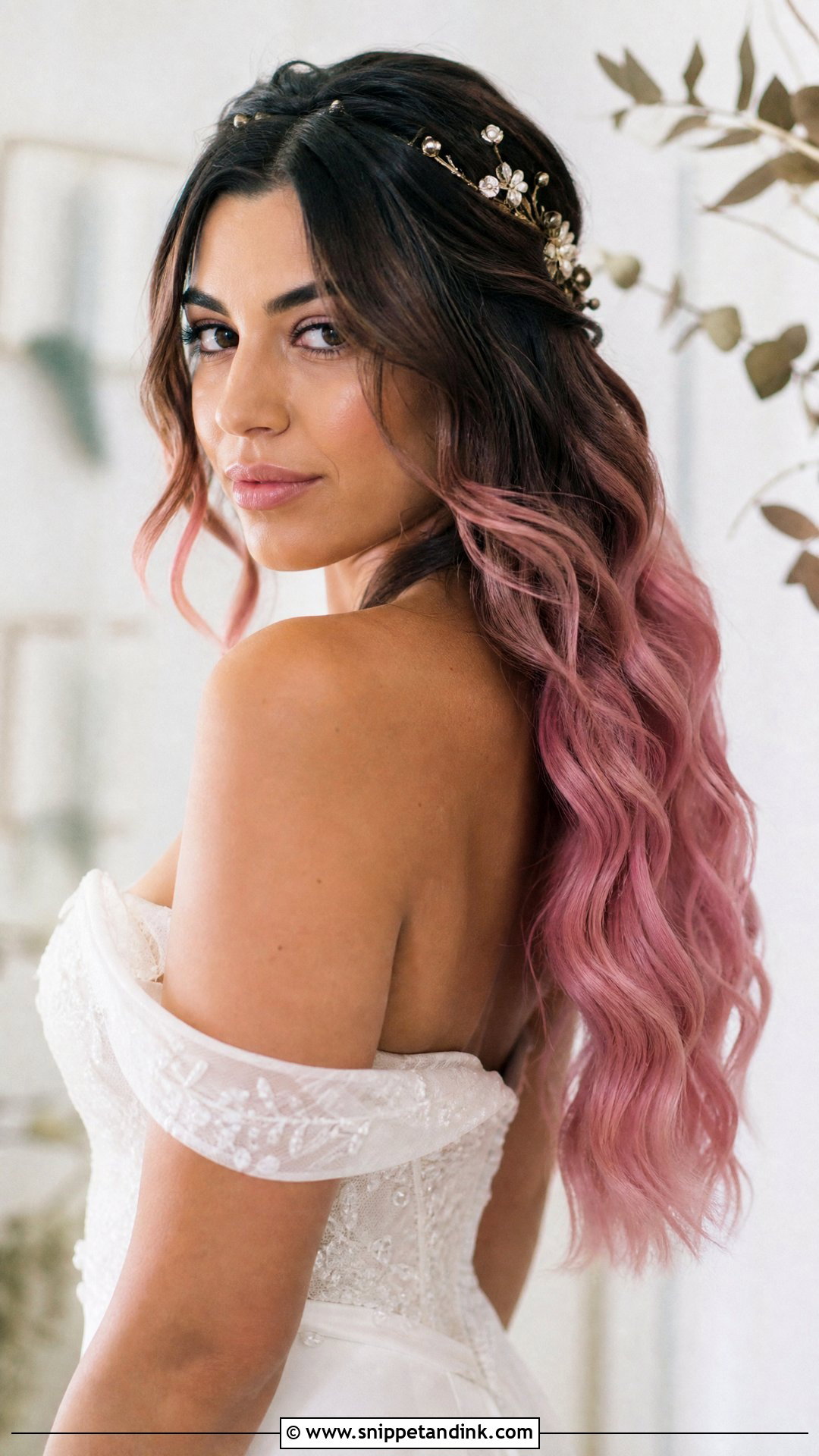 Pink Ombre Wedding Hair - Snippet and Ink - 20 Pink Hair Wedding Ideas
