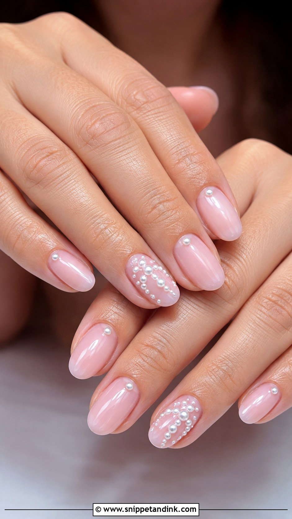 Pink Pearl Nail Extensions - Snippet and Ink - 20 Pink Nail Extension Designs for Wedding
