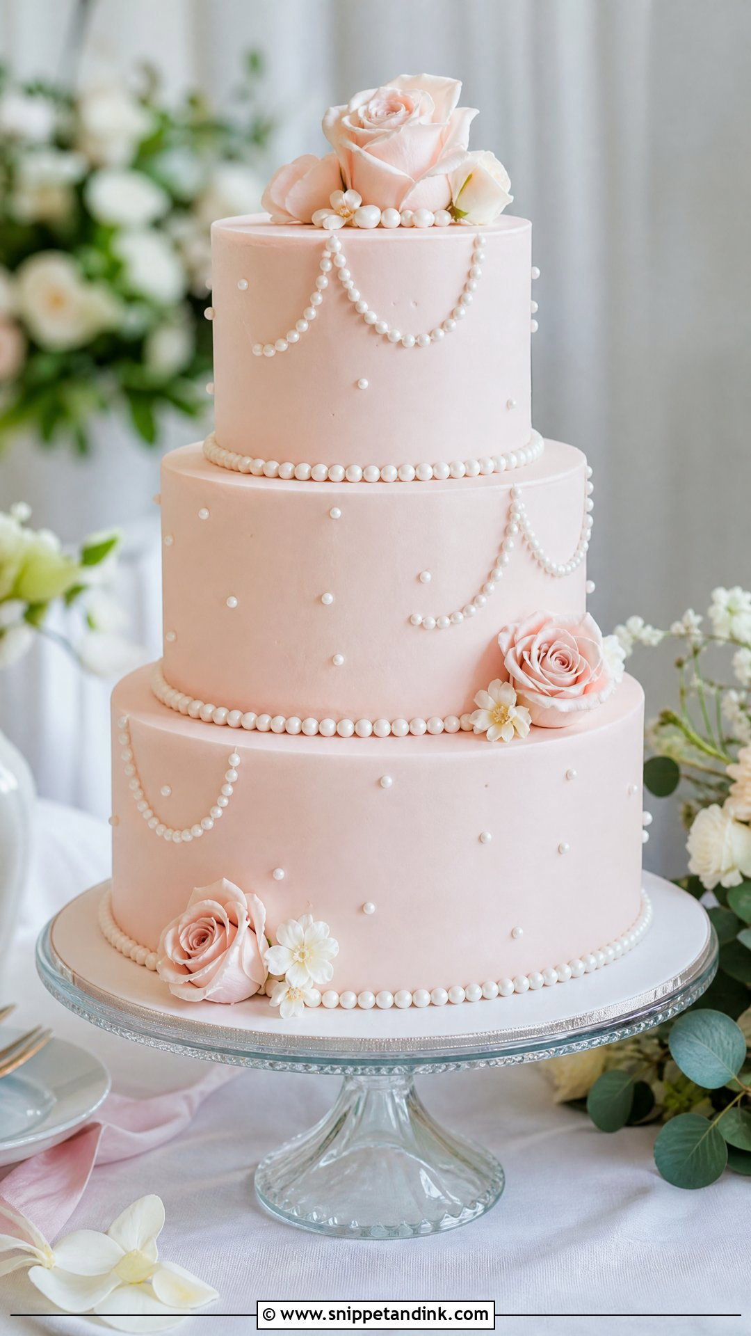 Pink Pearl Wedding Cake - Snippet and Ink - 30 Pink Cakes for Wedding