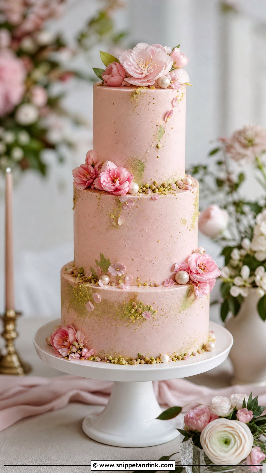 Pink Pistachio Wedding Cake - Snippet and Ink - 30 Pink Cakes for Wedding