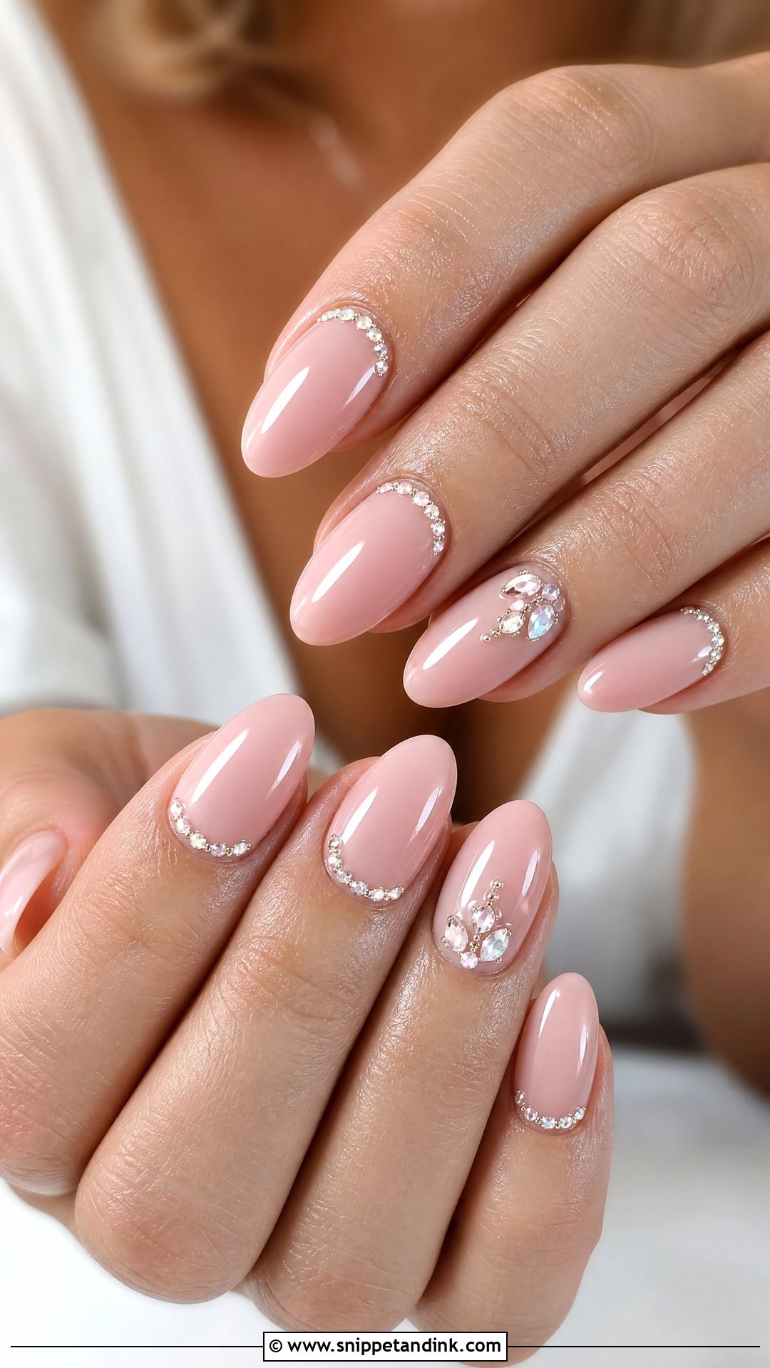 Pink Rhinestone Bridal Nails - Snippet and Ink - 25 Pink Bridal Nails