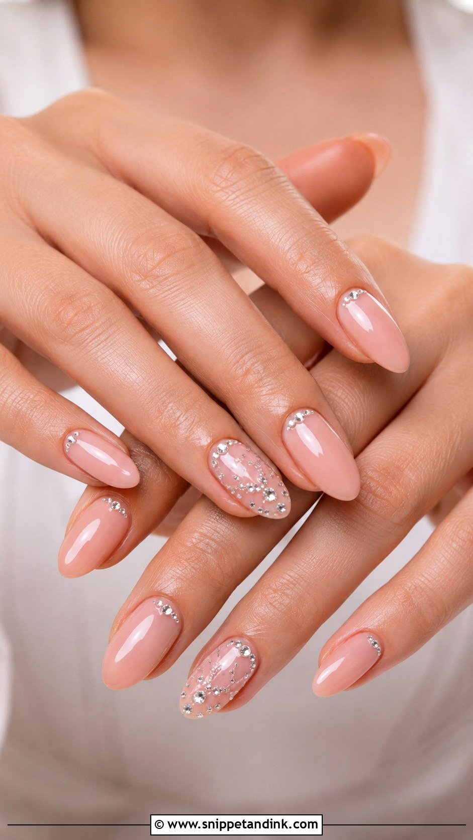 Pink Rhinestone Wedding Nails - Snippet and Ink - 20 Pink Nails for Wedding