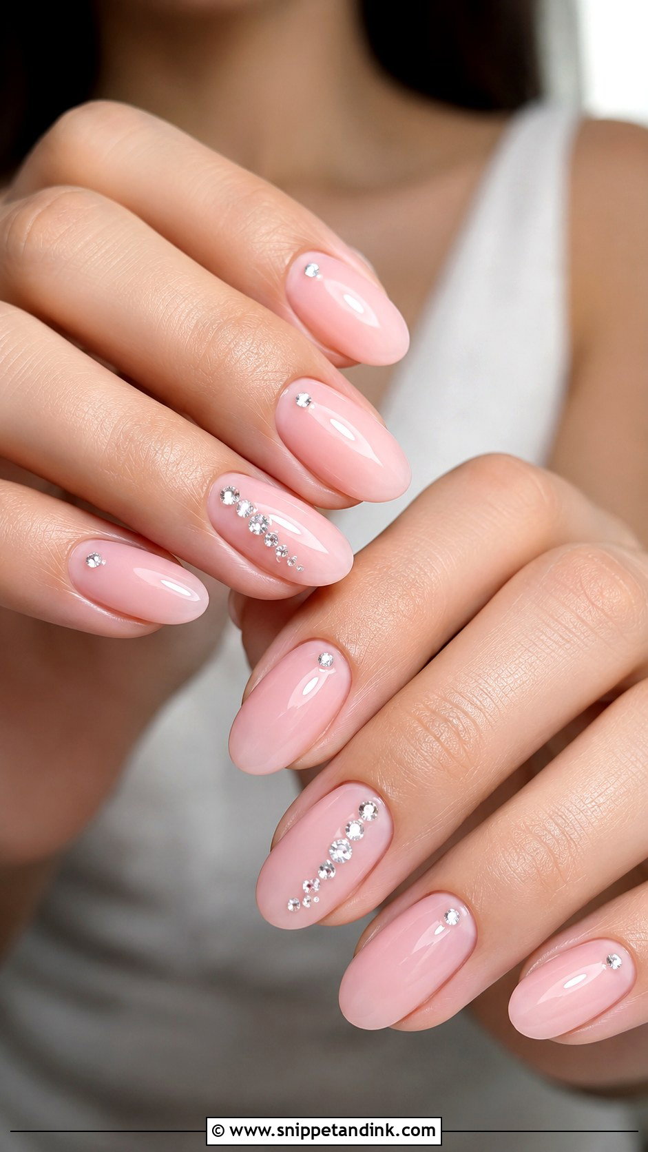 Pink Rhinestone Wedding Nails - Snippet and Ink - 20 Wedding Nails with Rhinestones