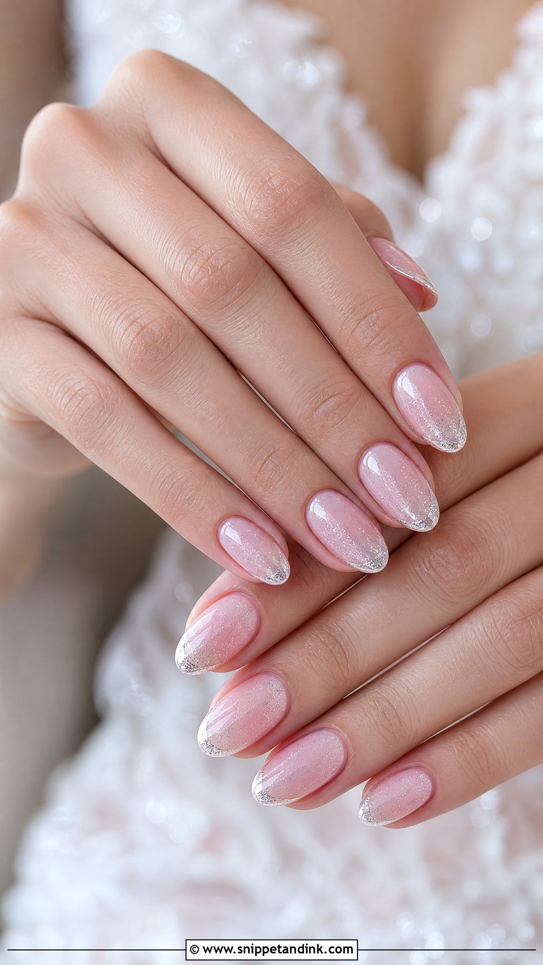 Pink Silver Bridal Nails - Snippet and Ink - 25 Pink Bridal Nails