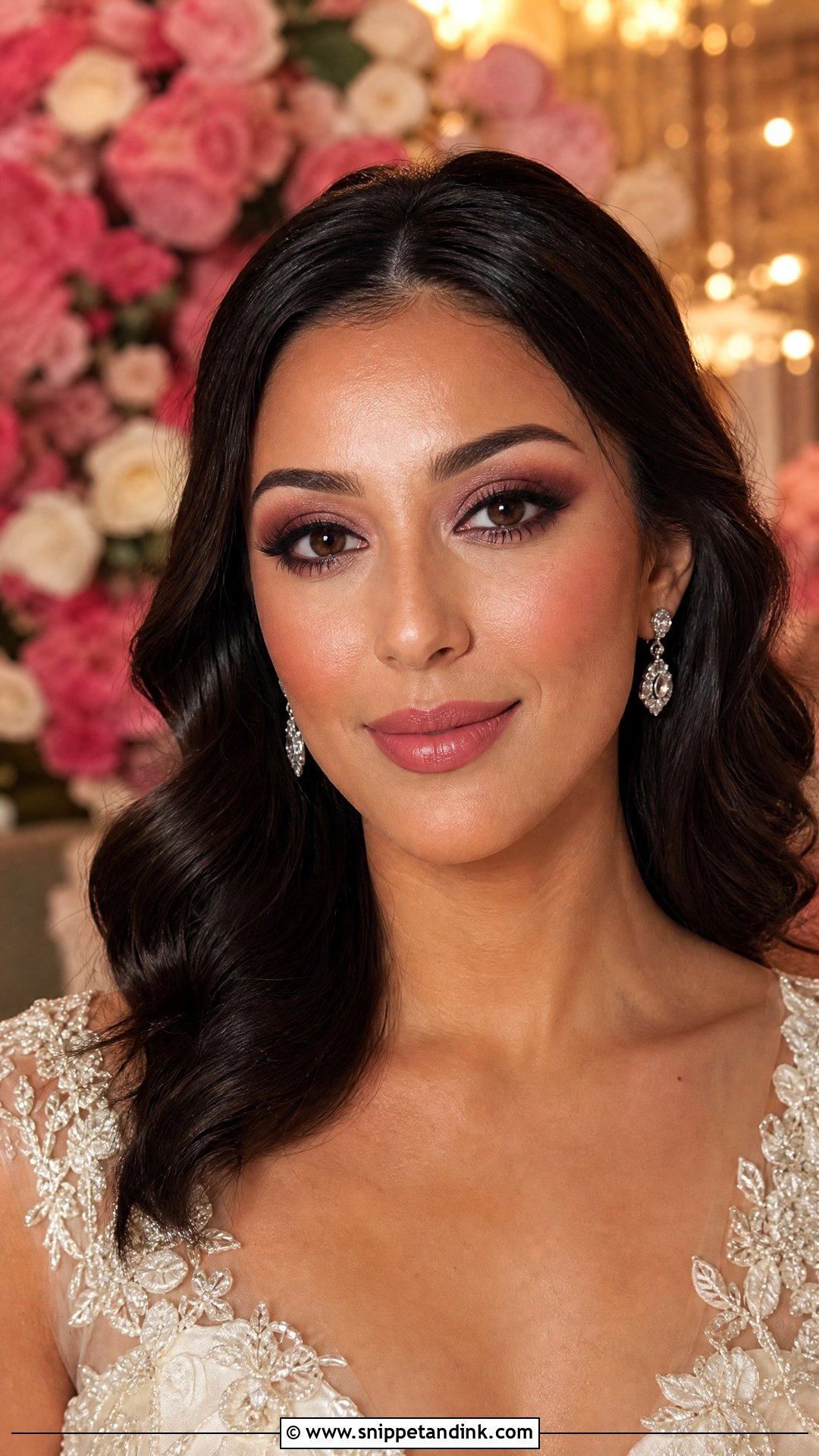 Pink Smokey Eye Bridal Makeup - Snippet and Ink - 25 Pink Bridal Makeup Looks