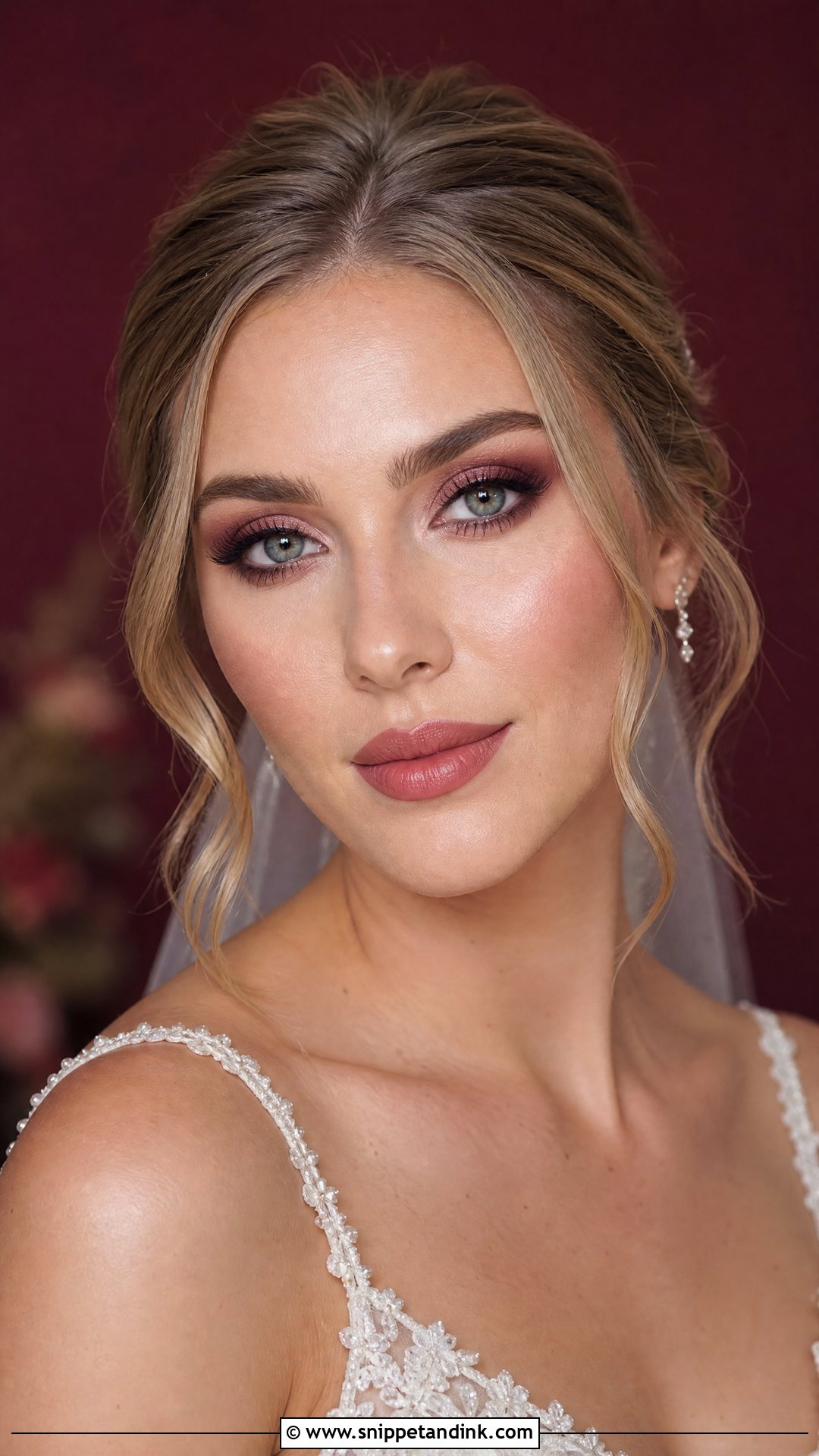 Pink Smokey Eye Wedding Makeup - Snippet and Ink - 20 Pink Makeup for Wedding Ideas