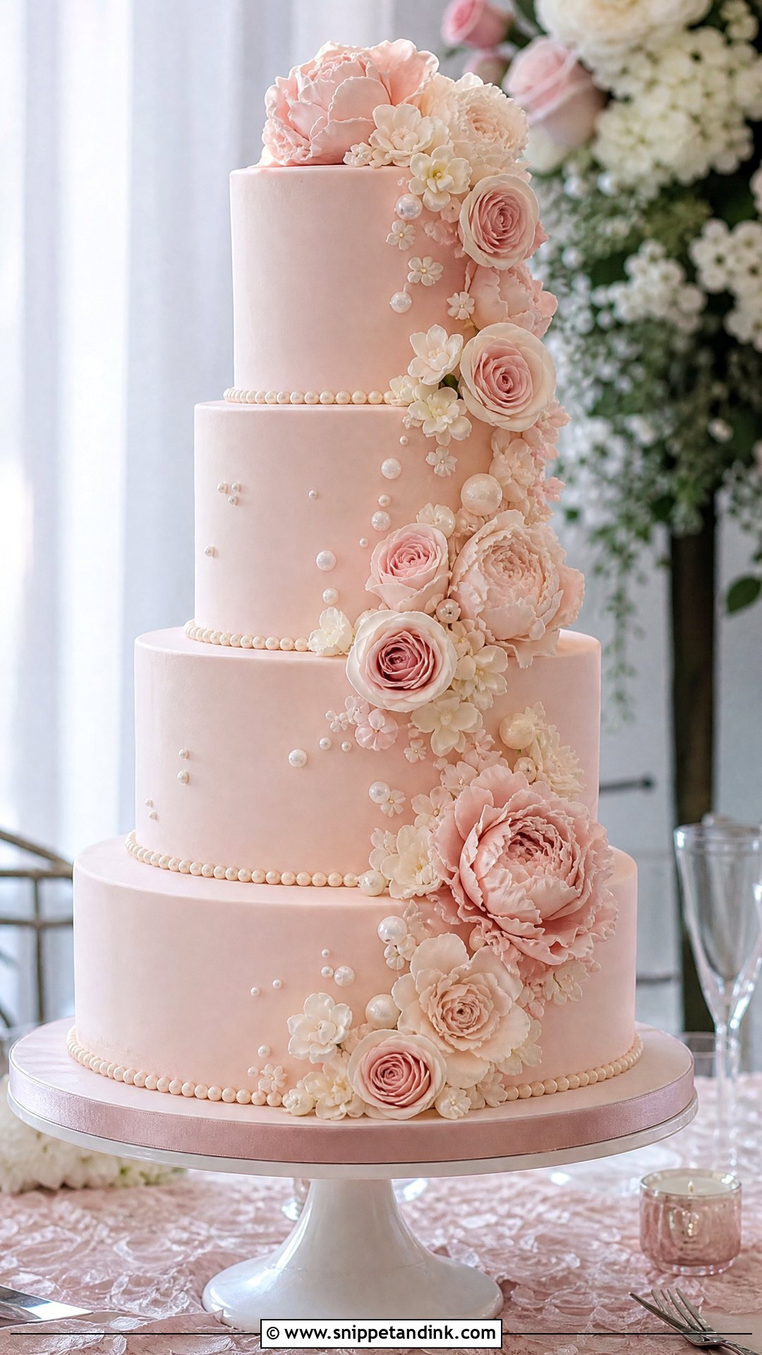 Pink Tiered Wedding Cake - Snippet and Ink - 30 Pink Cakes for Wedding