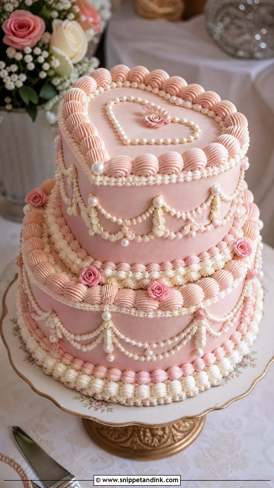 Pink Vintage Wedding Cake - Snippet and Ink - 25 Pink Colour Cake Designs for Wedding