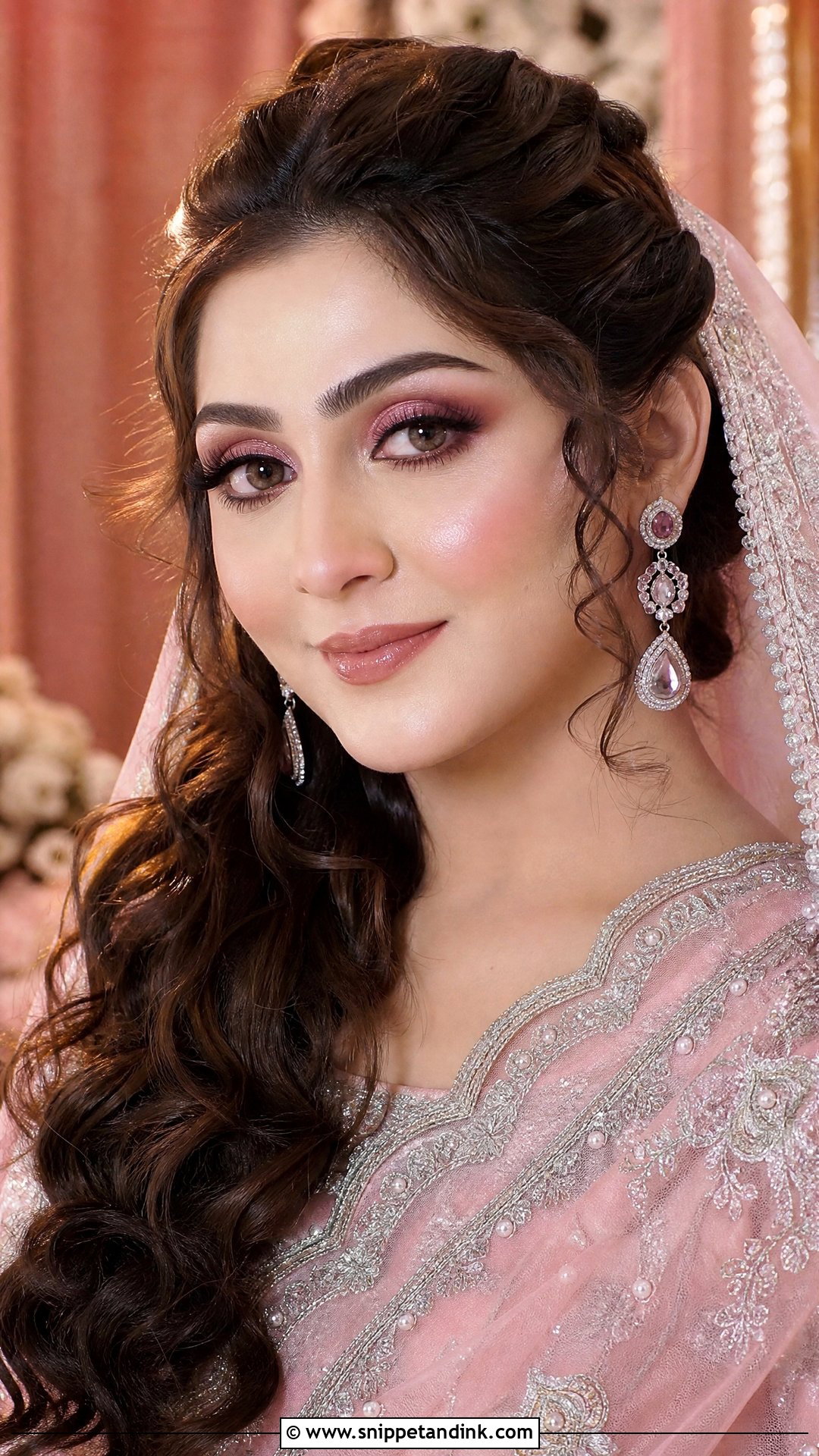Pink Walima Bridal Makeup - Snippet and Ink - 20 Pakistani Bridal Walima Makeup Look Ideas