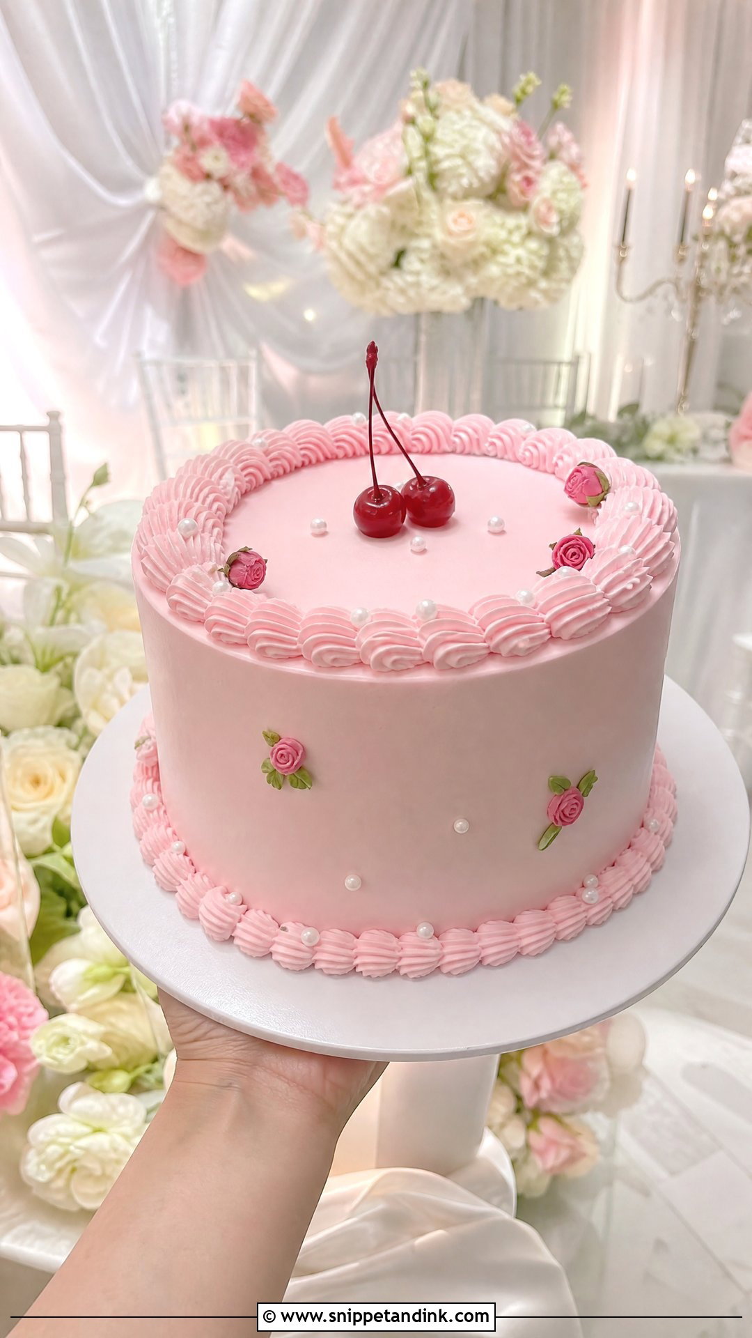 Pink Wedding Cake - Snippet and Ink - 20 Person Holding Cake Ideas for Wedding