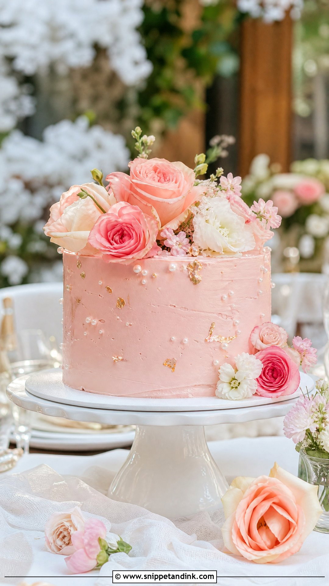 Pink Wedding Cake - Snippet and Ink - 35 Wedding Cake Designs
