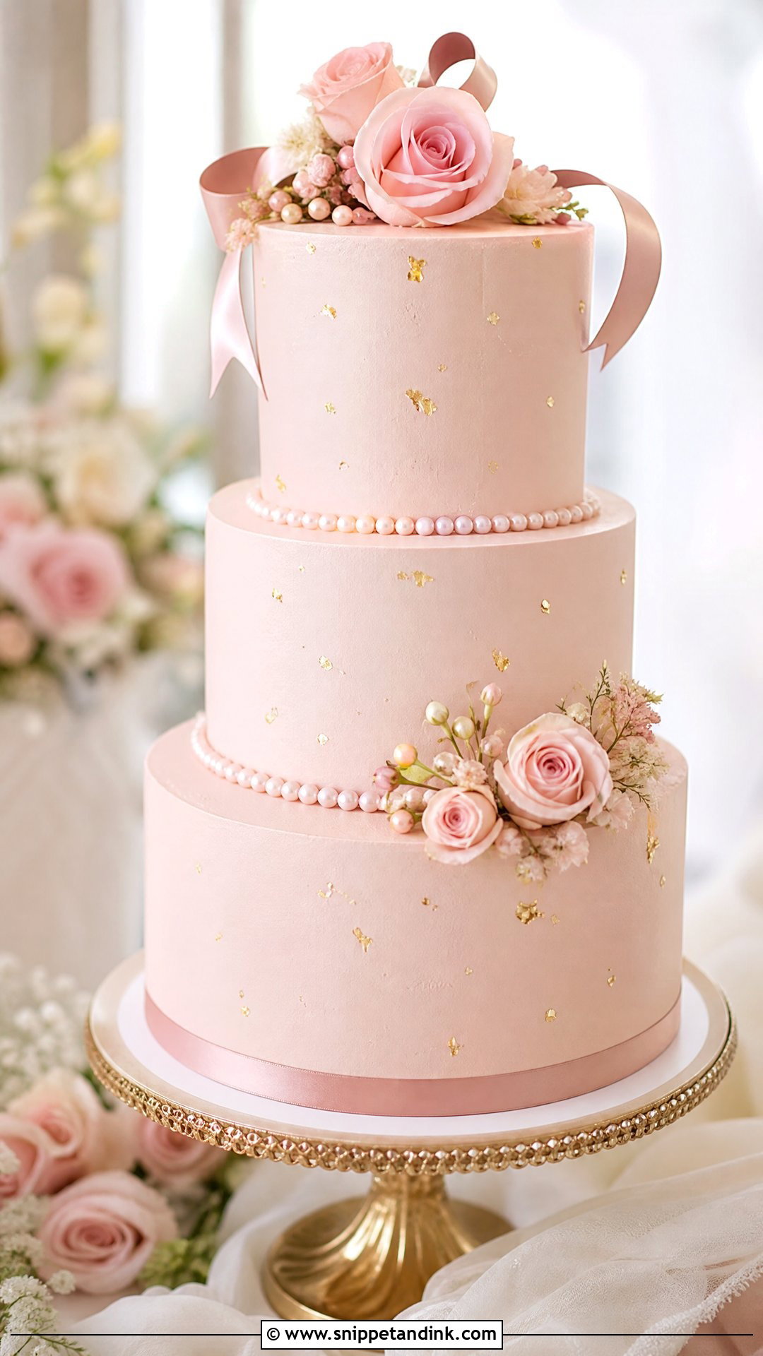 Pink Wedding Cake - Snippet and Ink - 35 Wedding Cakes