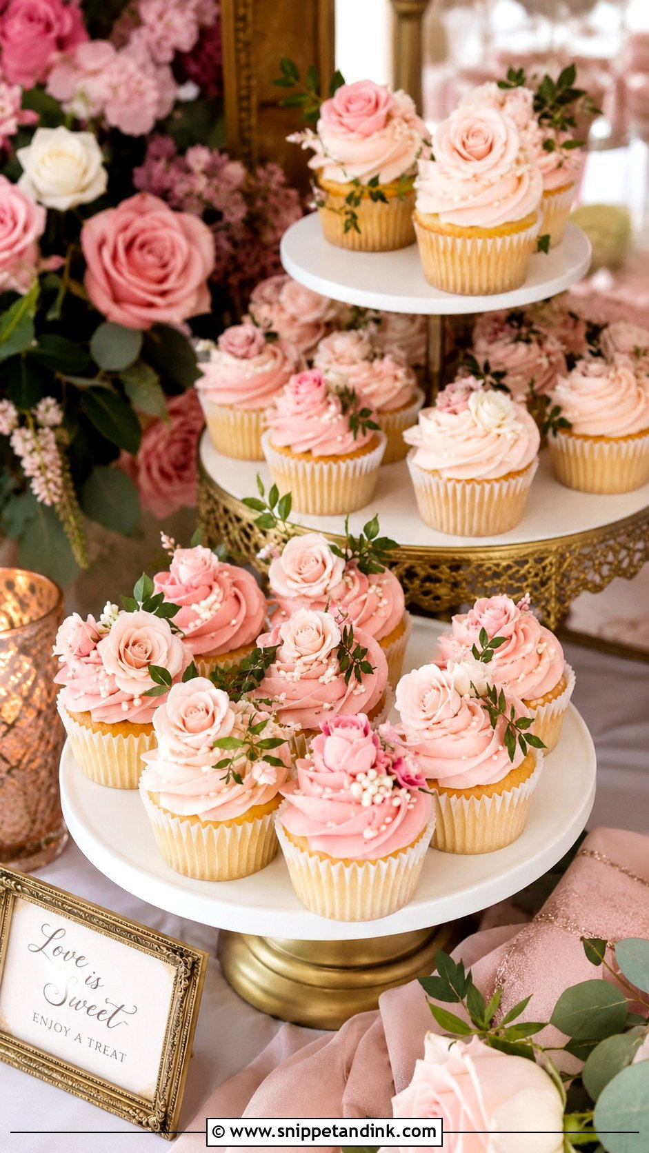 Pink Wedding Cupcake Display - Snippet and Ink - 20 Wedding Cake Cupcakes Display Ideas