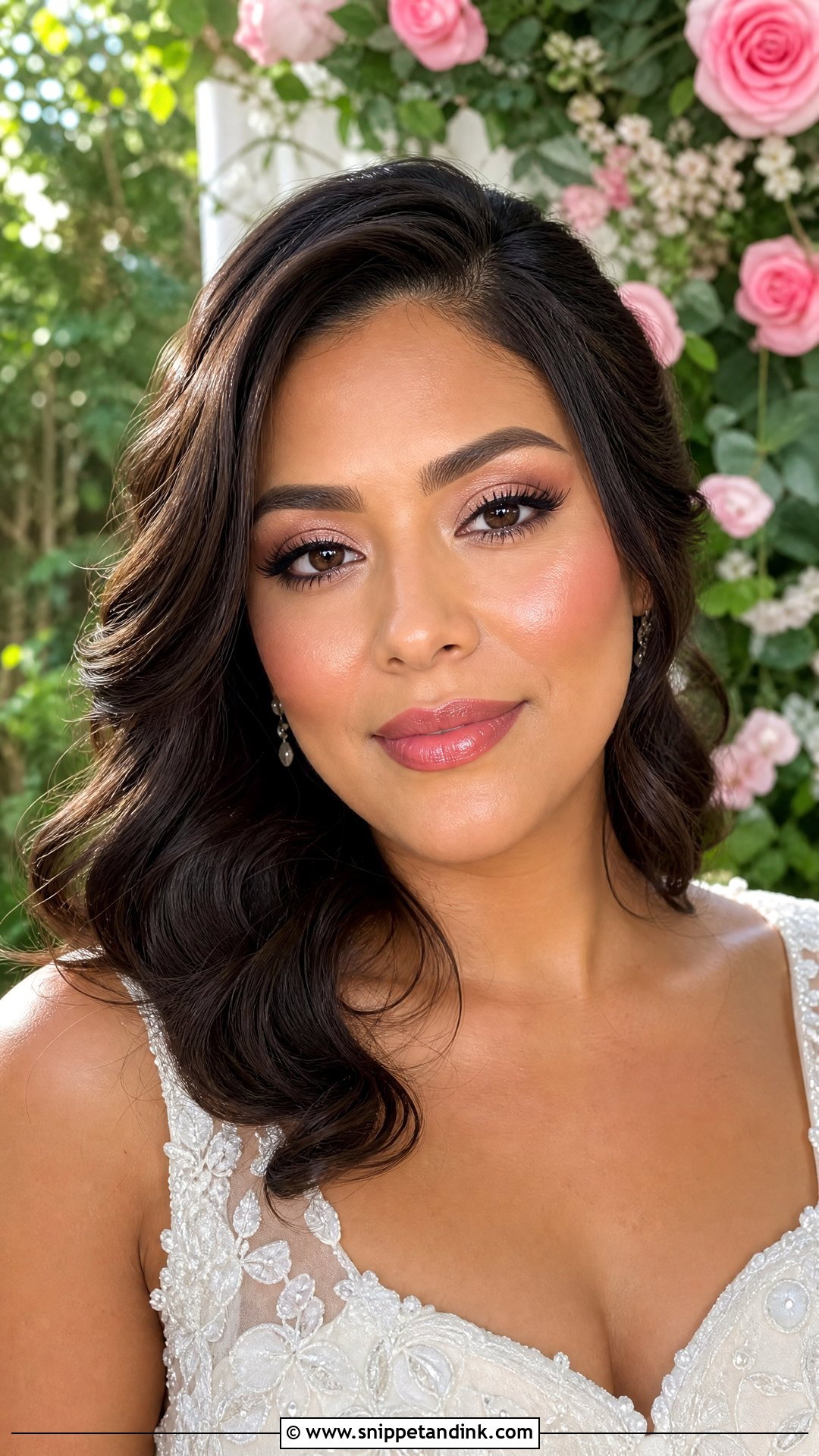 Pink Wedding Makeup With Glossy Lips - Snippet and Ink - 20 Pink Wedding Makeup Looks